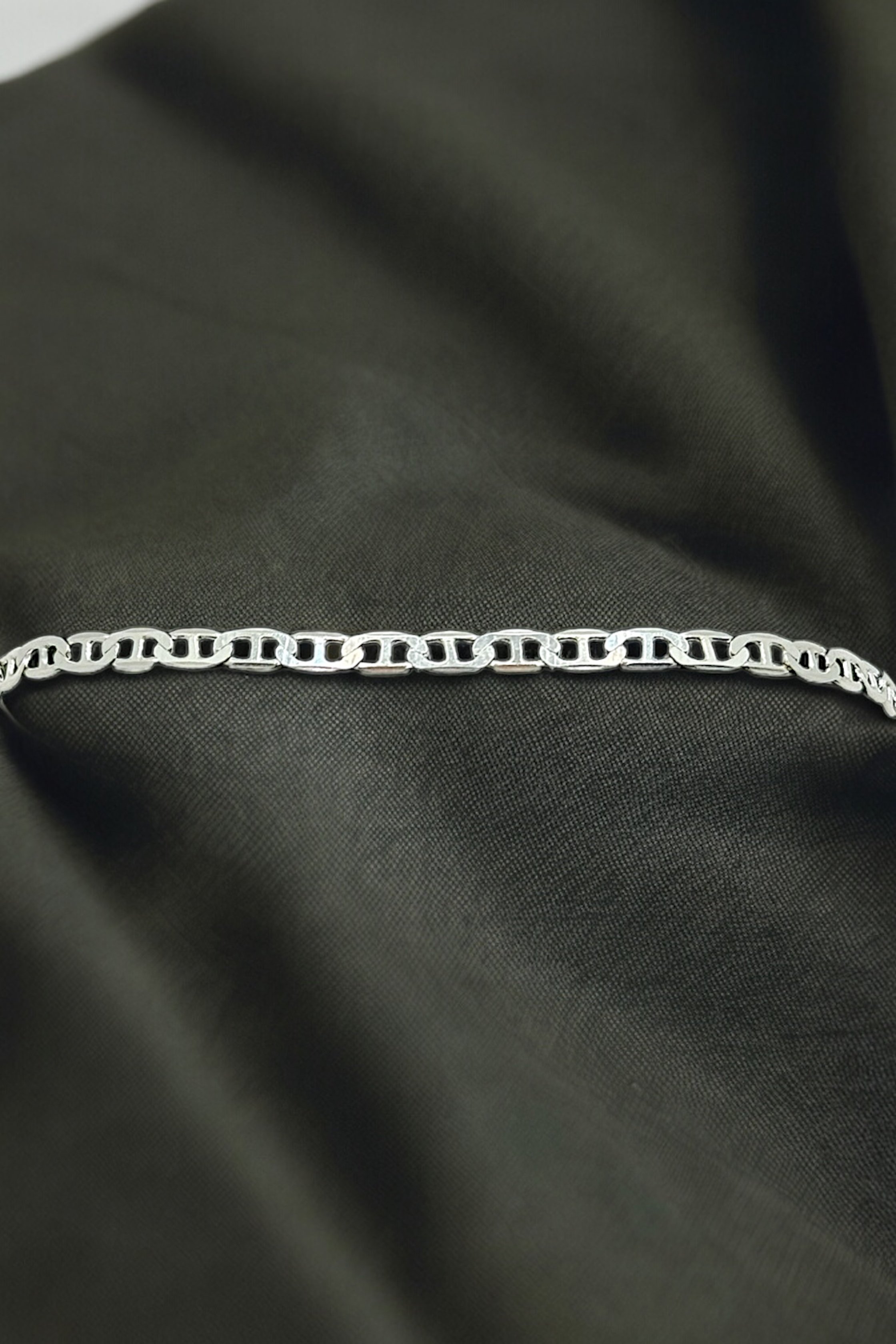 925 Ayar Gümüş 4mm  Erkek Zincir Bileklik (Özel Kutulu) - 19 cm