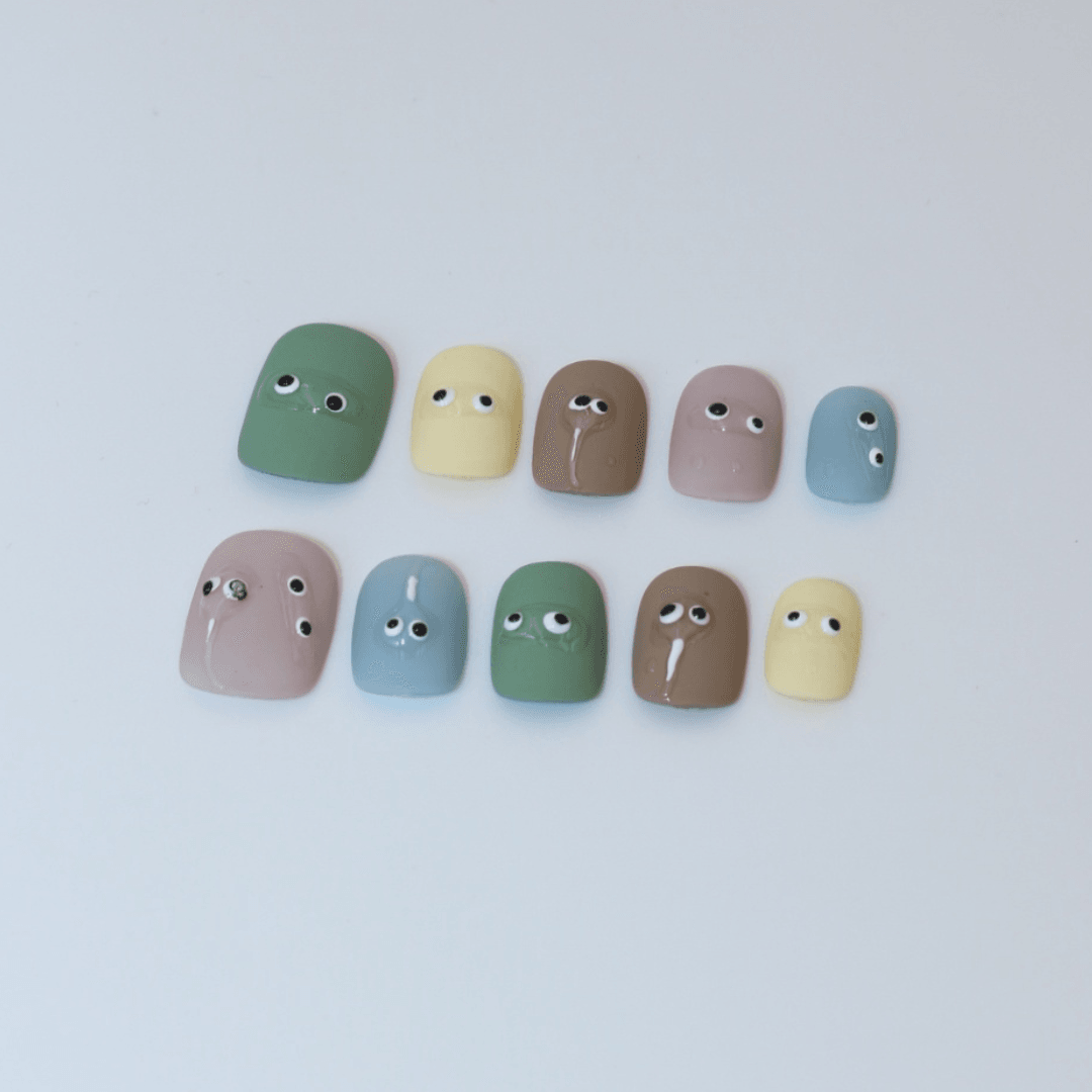 130132 Renkli Mat Slime Takma Tırnak