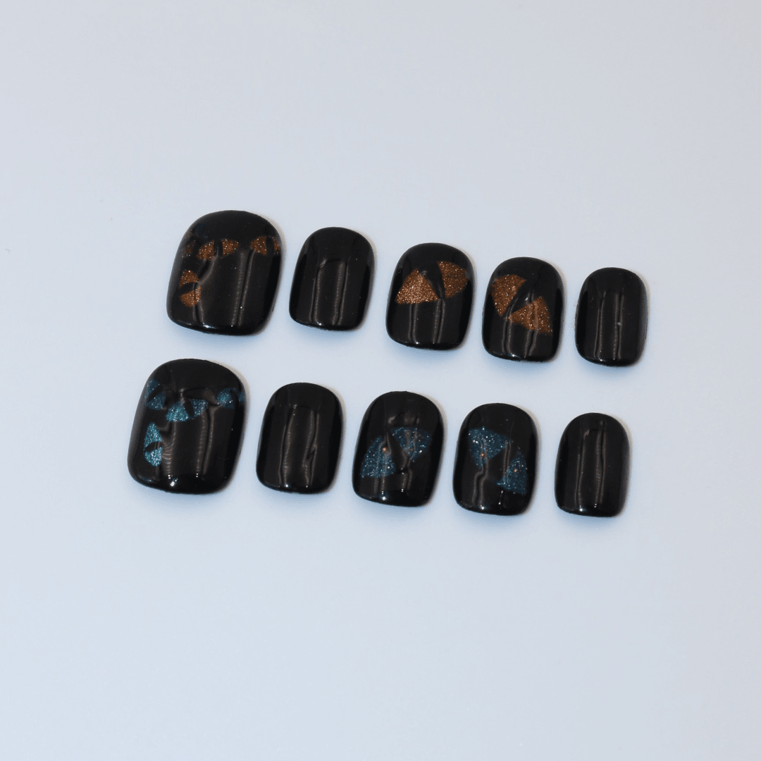 Black Shimmer Takma Tırnak Seti & Aksesuarı