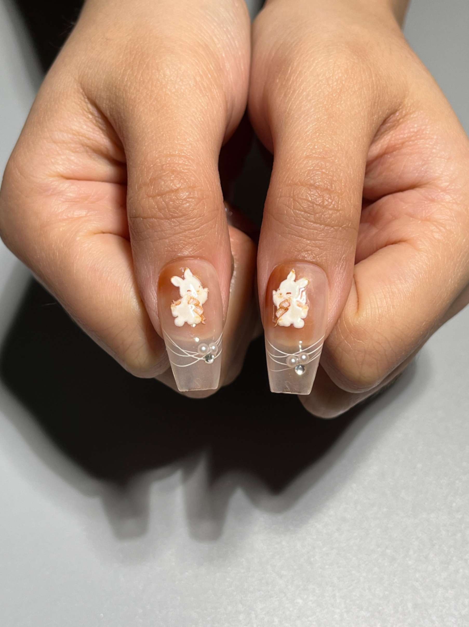 Latte Bunny Takma Tırnak Seti & Aksesuarı