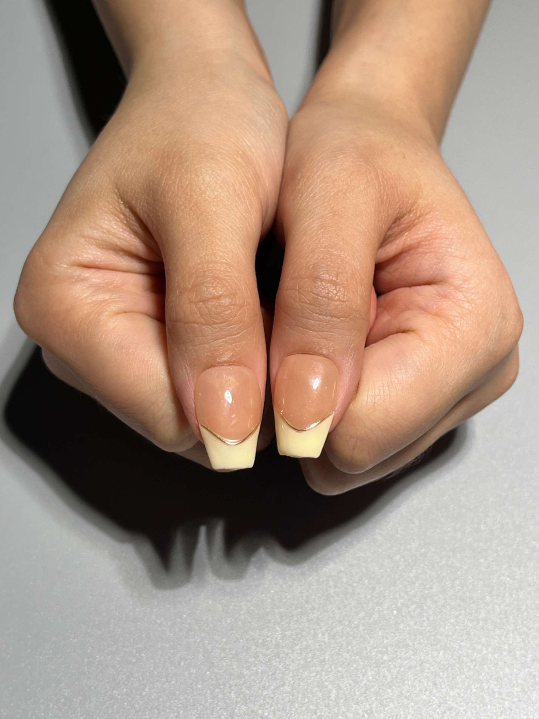 074 Nude French Taşlı Takma Tırnak