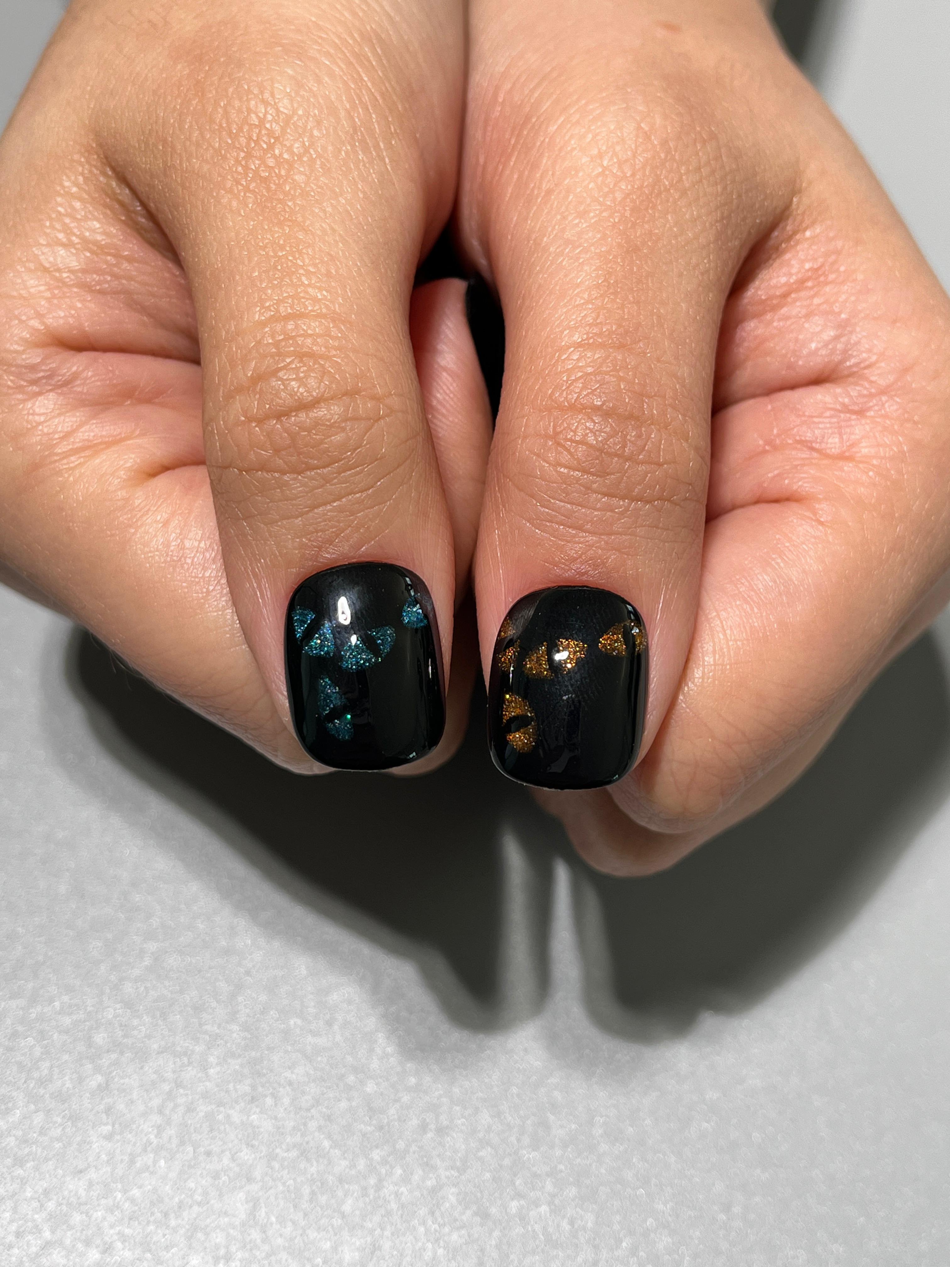 Black Shimmer Takma Tırnak Seti & Aksesuarı