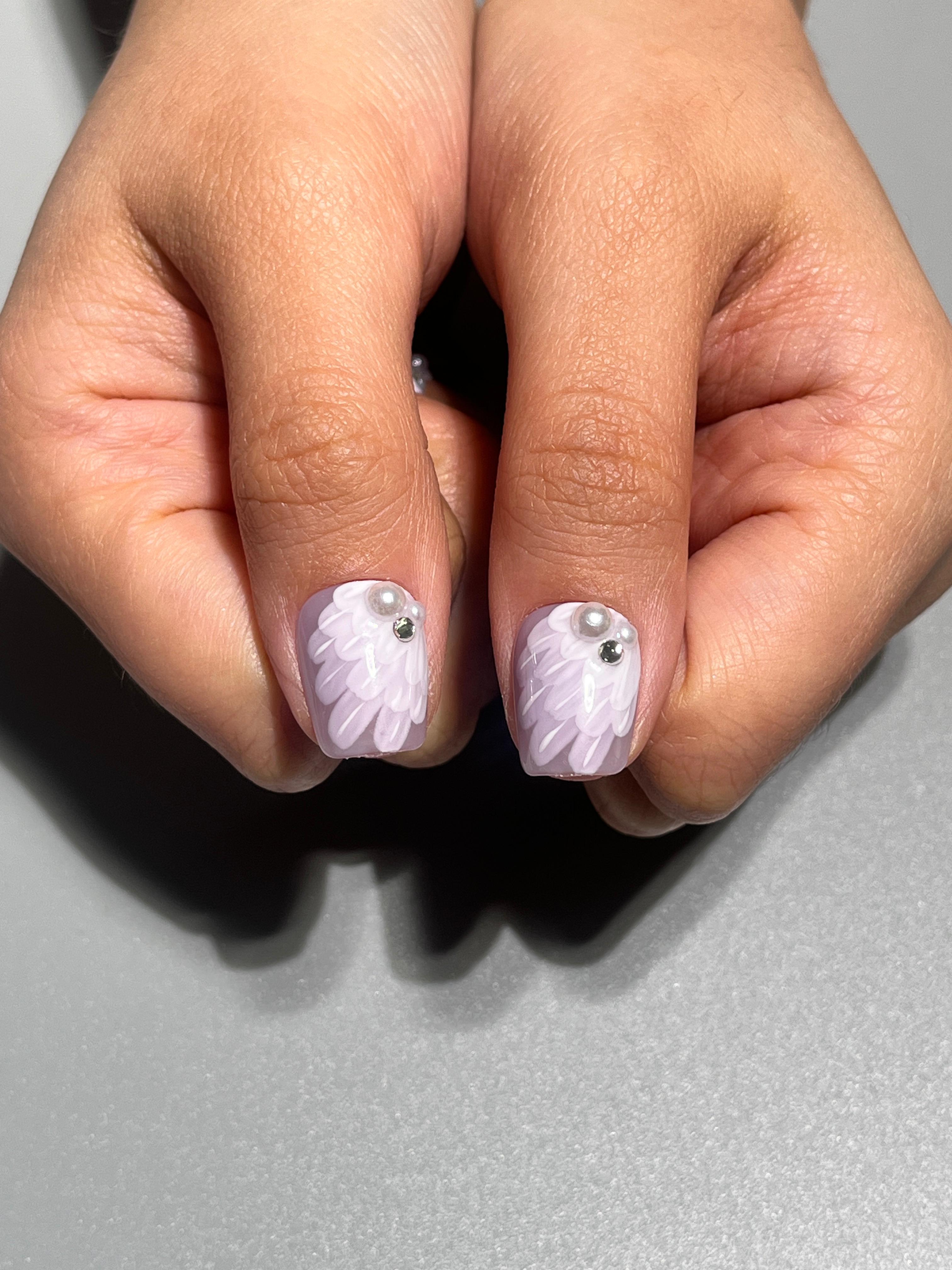 Lavender Feather Takma Tırnak Seti & Aksesuarı