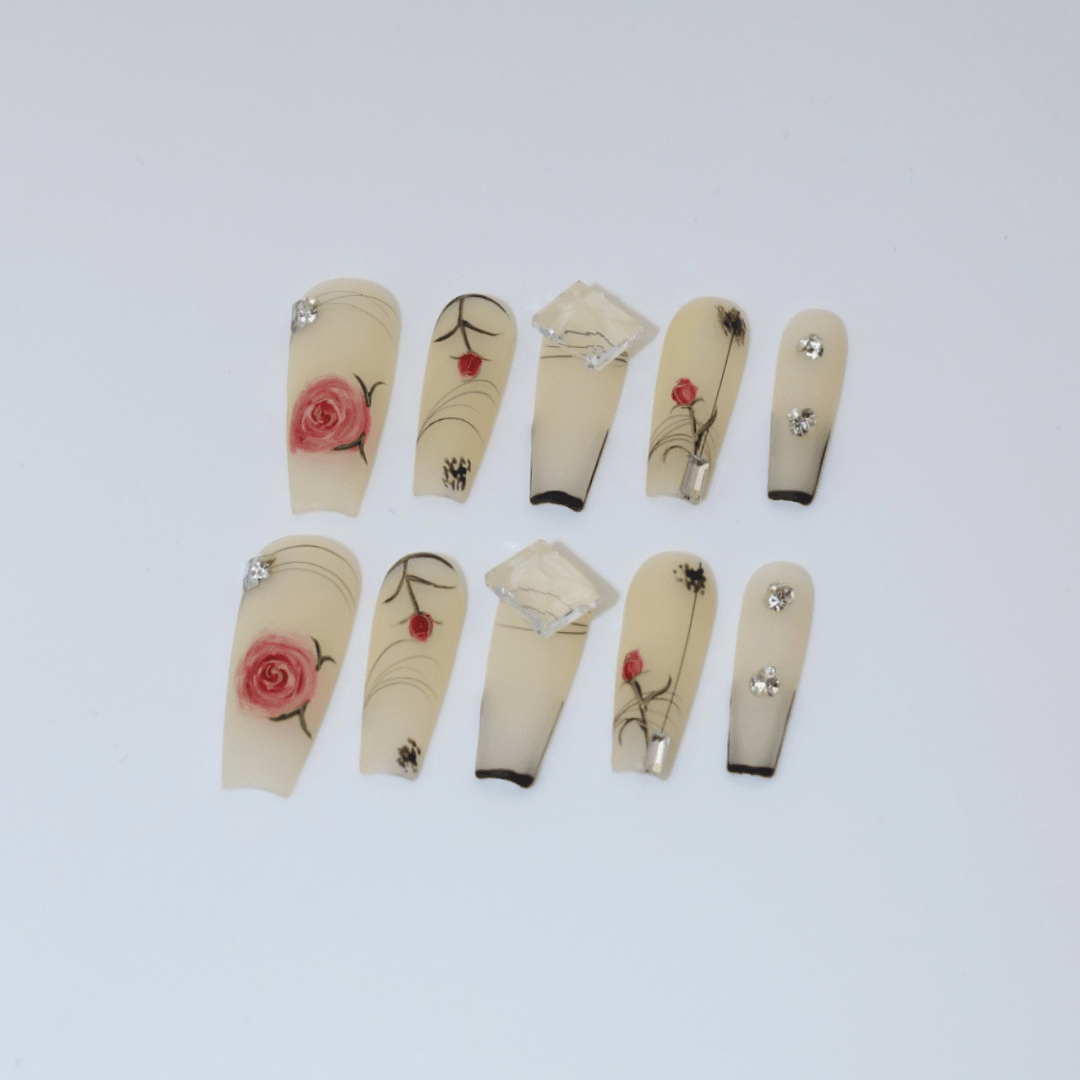 Gothic Rose Takma Tırnak Seti & Aksesuarı