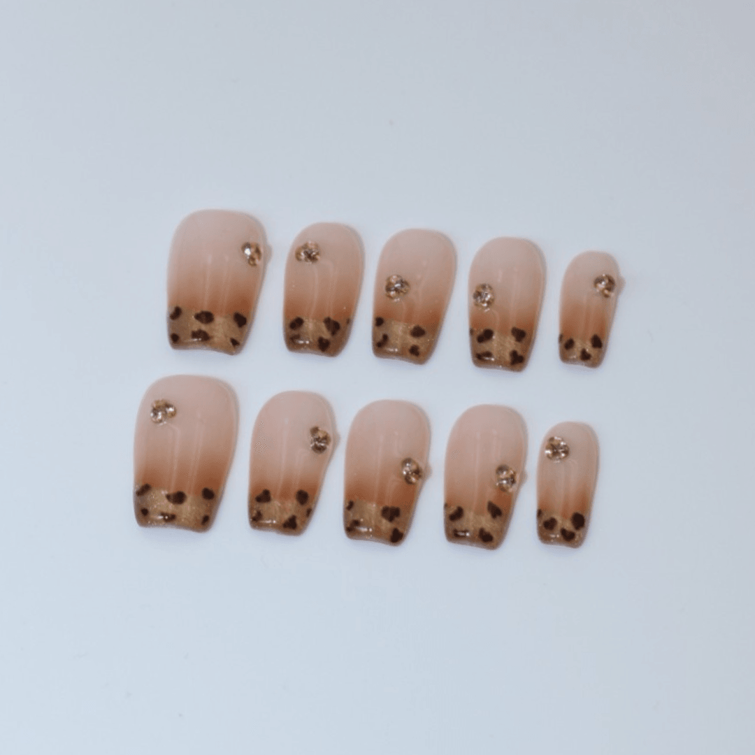 Caramel Leopard Takma Tırnak