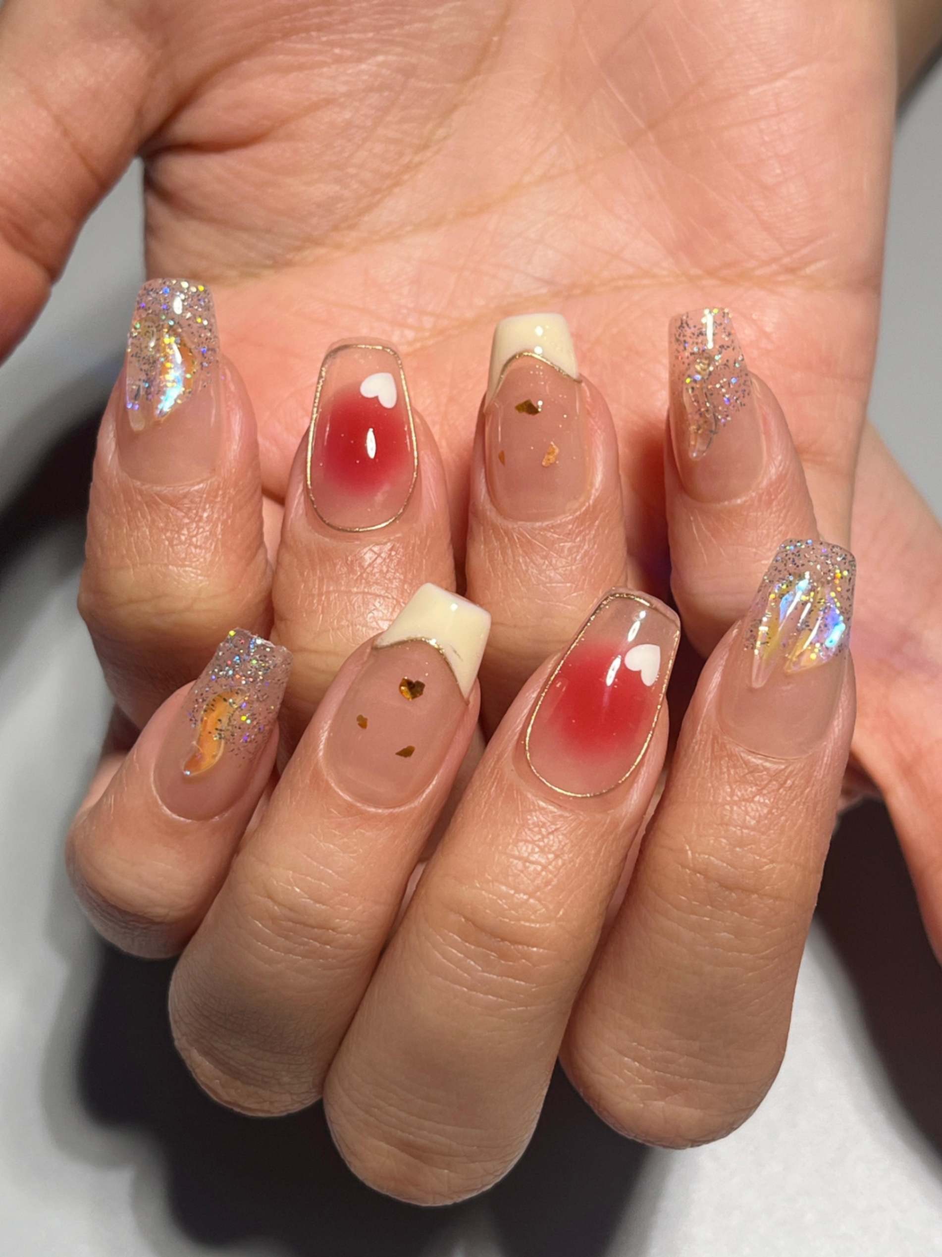 115 Nude French Ombre Takma Tırnak