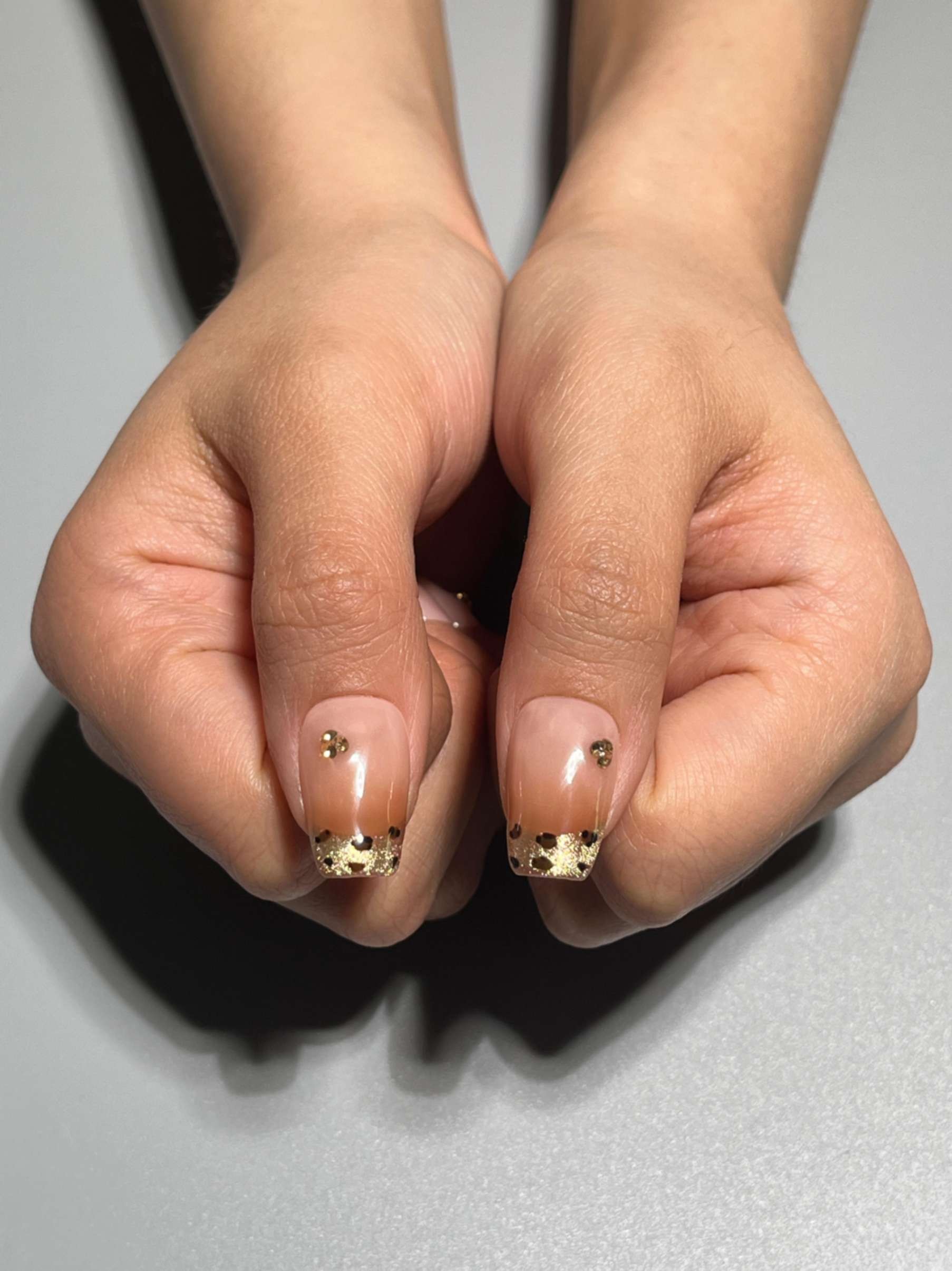 C60 Nude Leoparlı French Takma Tırnak