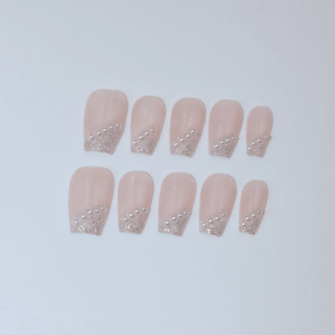 033 Pembe Simli İncili Takma Tırnak