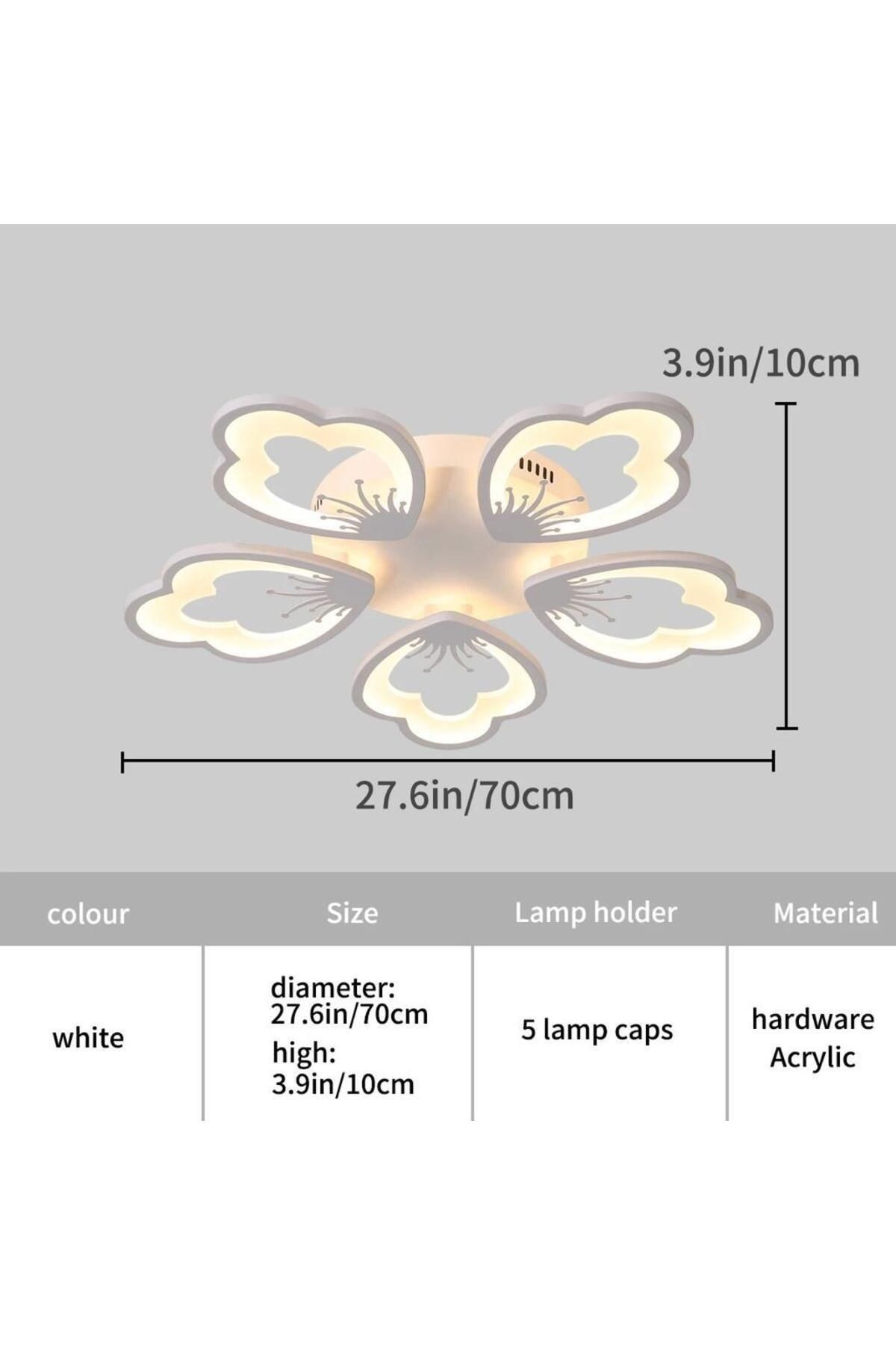 Lampiqa Albertina Beyaz Plafonyer Lüks Modern 5'Lİ Günışığı Ledli Avize