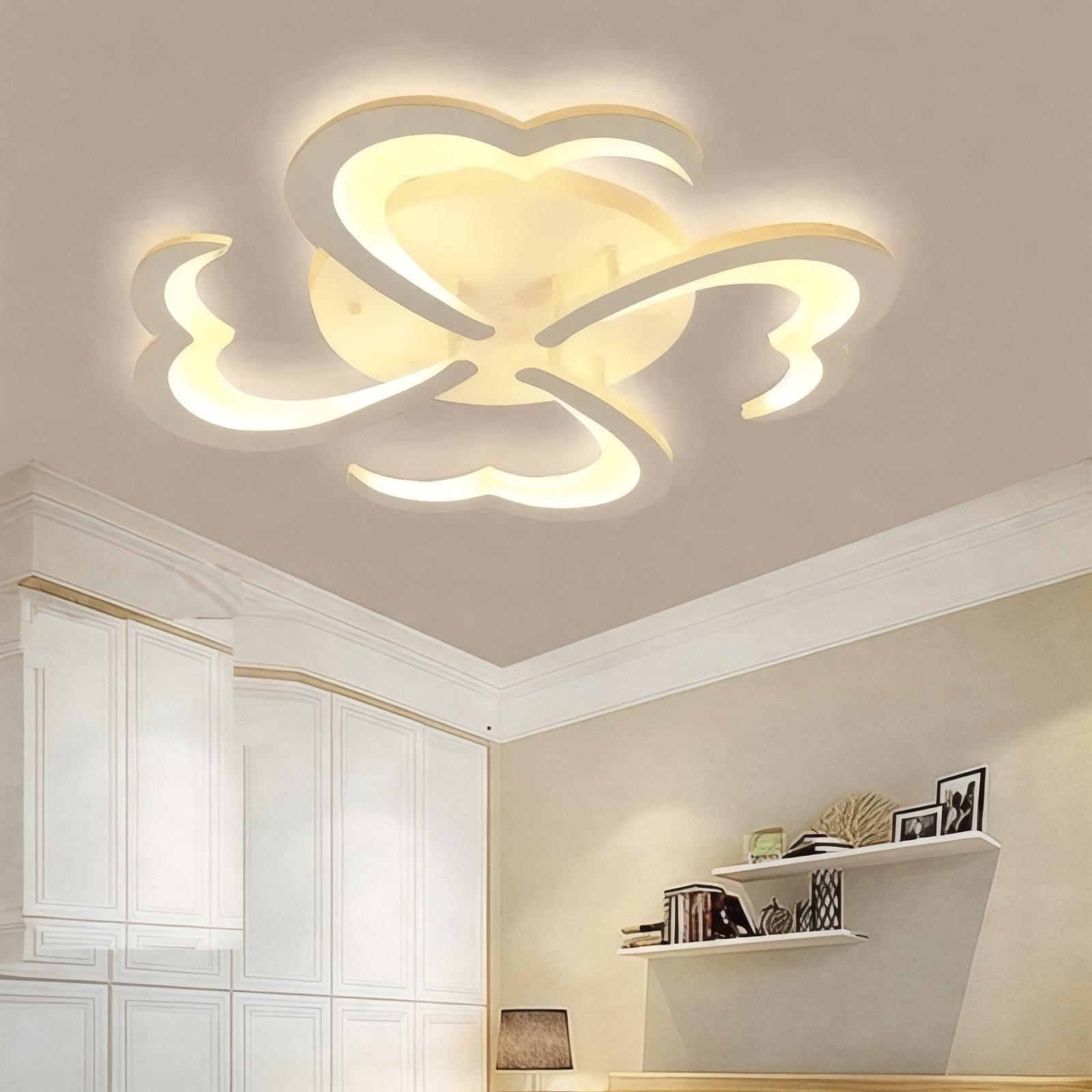 Lampiqa Aksel Beyaz Plafonyer Lüks Modern 4'LÜ Günışığı Ledli Avize