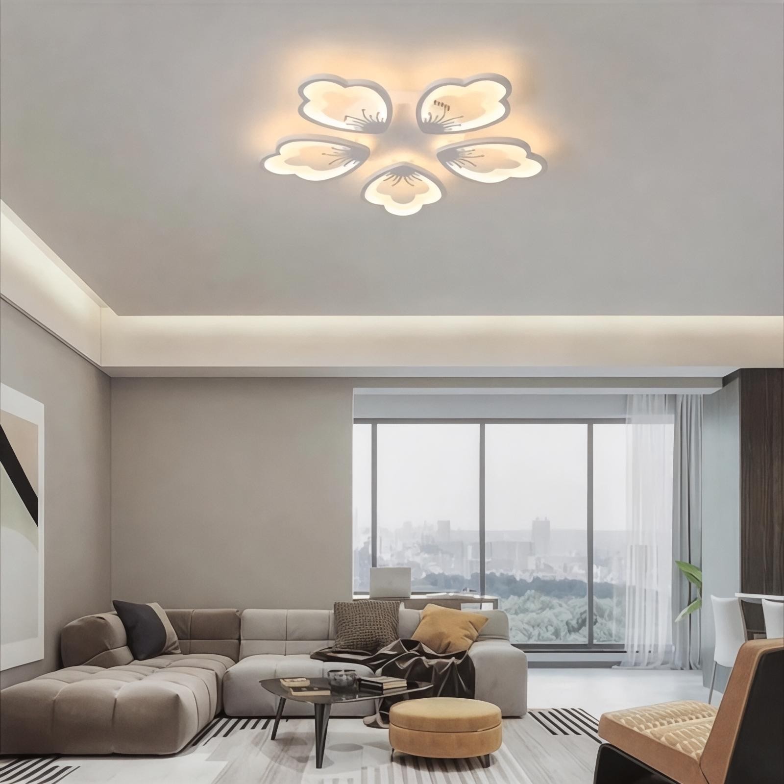 Lampiqa Albertina Beyaz Plafonyer Lüks Modern 5'Lİ Günışığı Ledli Avize