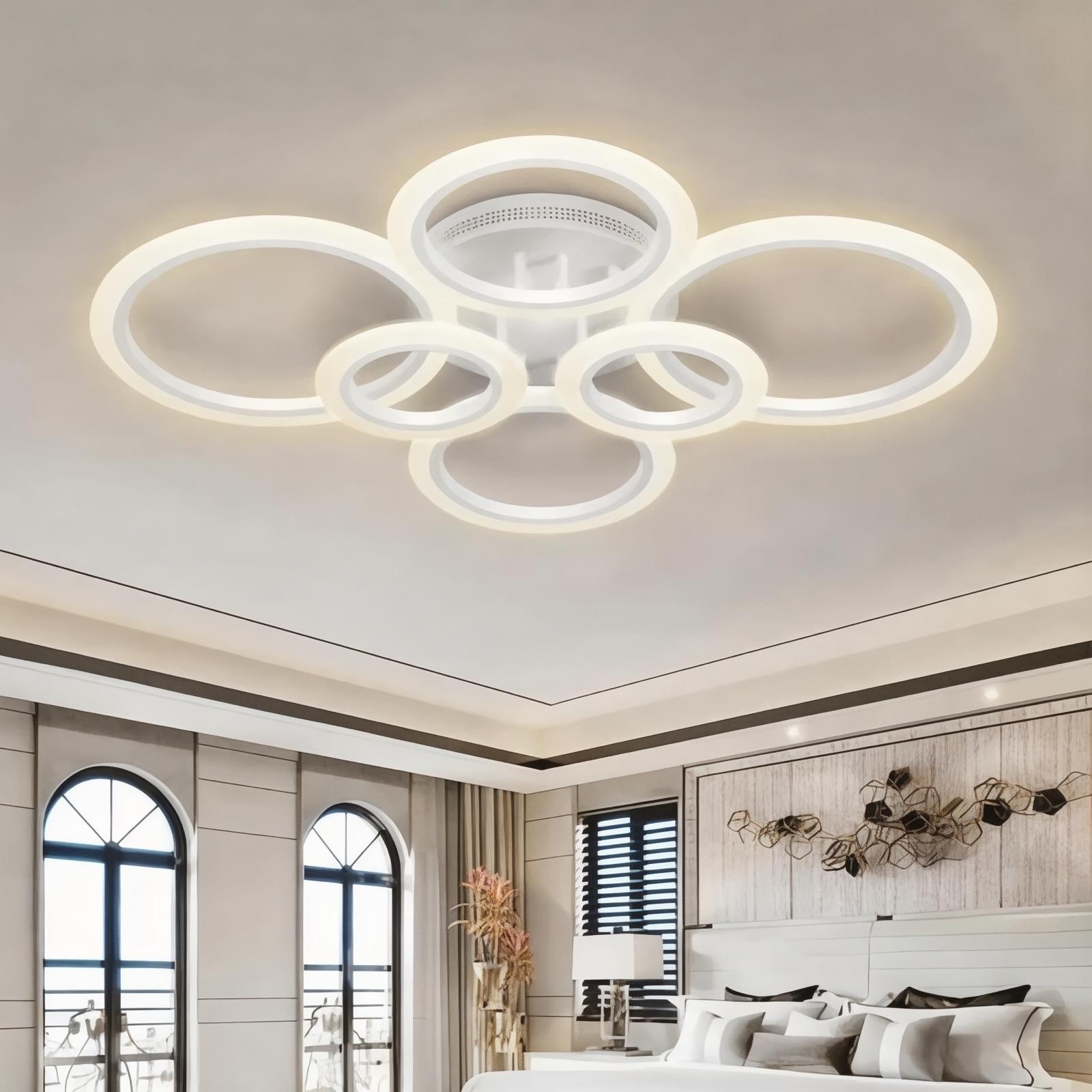 Lampiqa Alessandra Beyaz Plafonyer Lüks Modern 6'LI Günışığı Ledli Avize