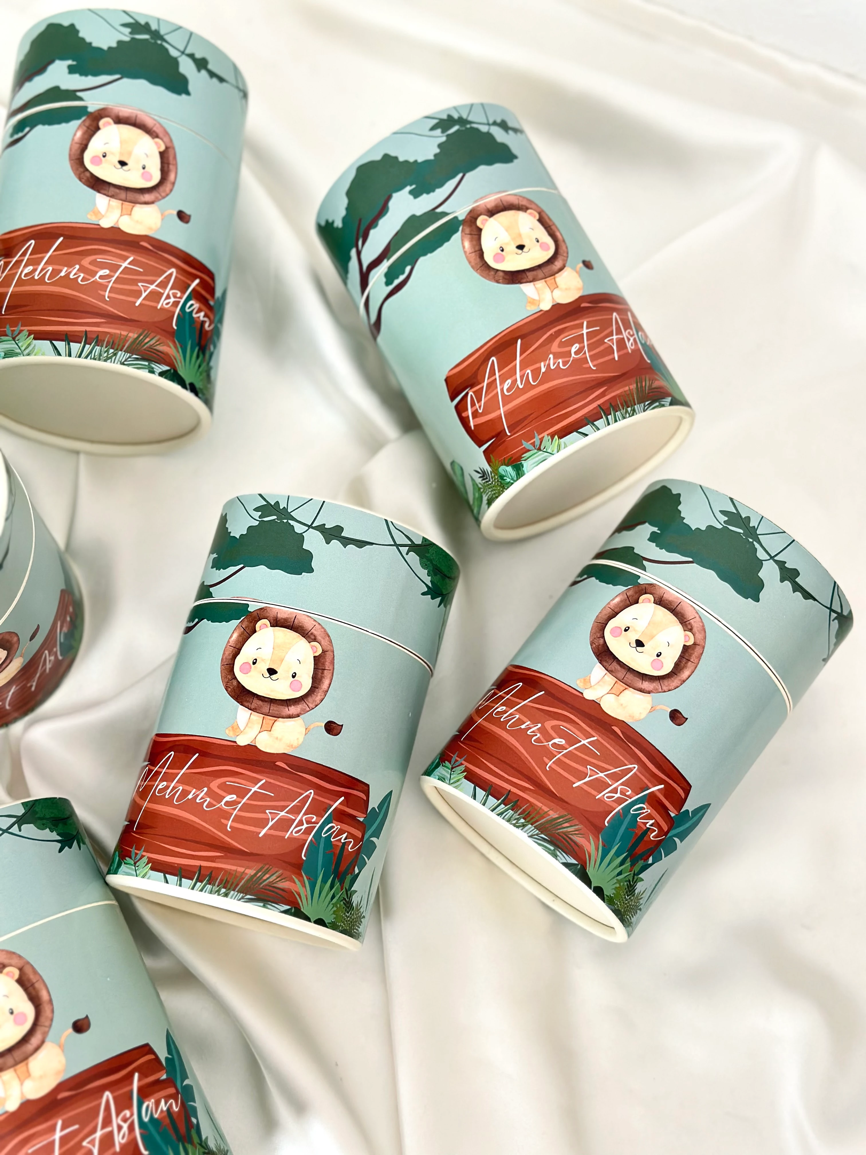 Silindir Kutu Hediyelik Aslan Temalı