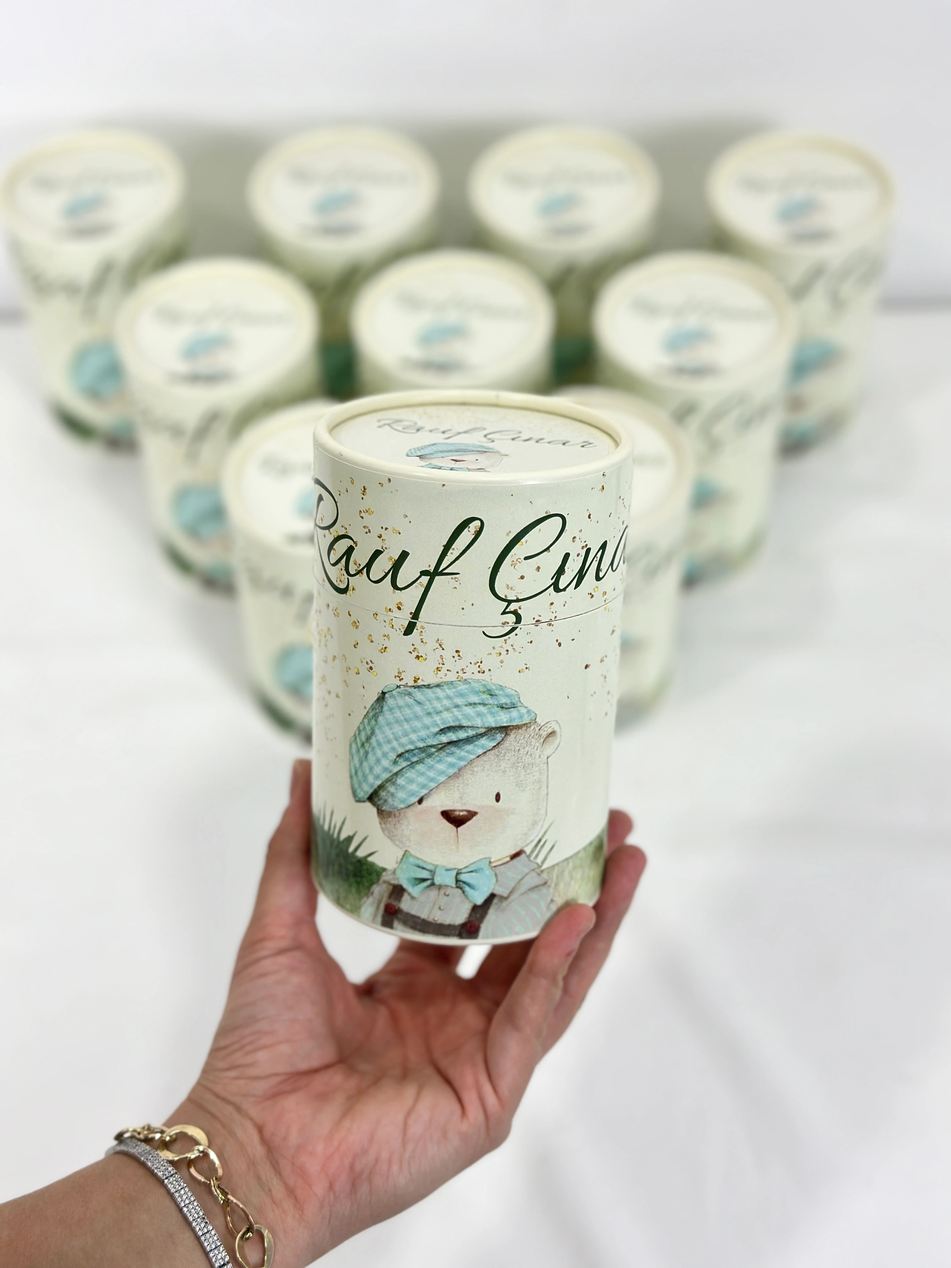 Silindir Kutu Hediyelik Ayıcık Temalı