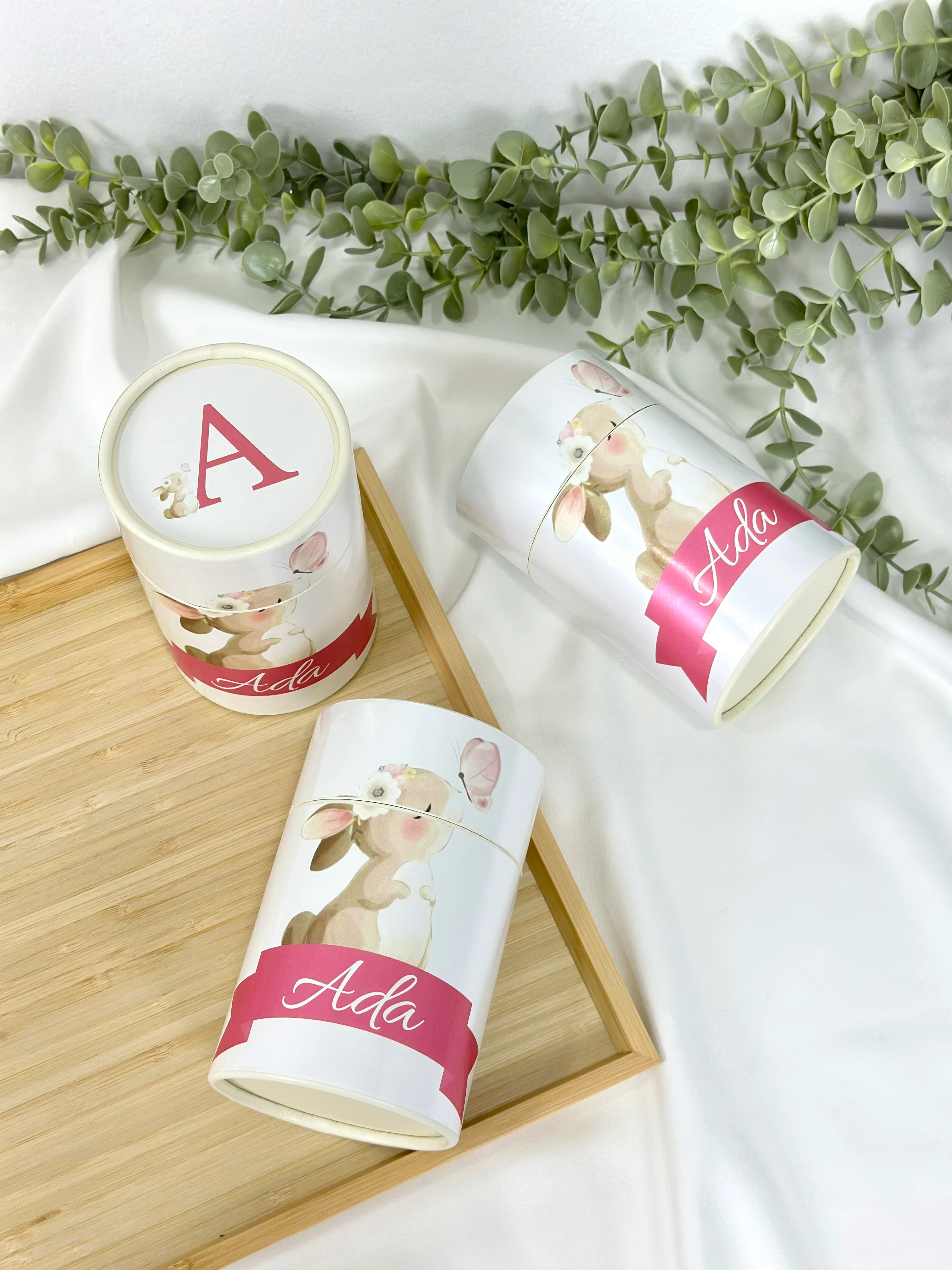 Silindir Kutu Hediyelik Tavşan Temalı 