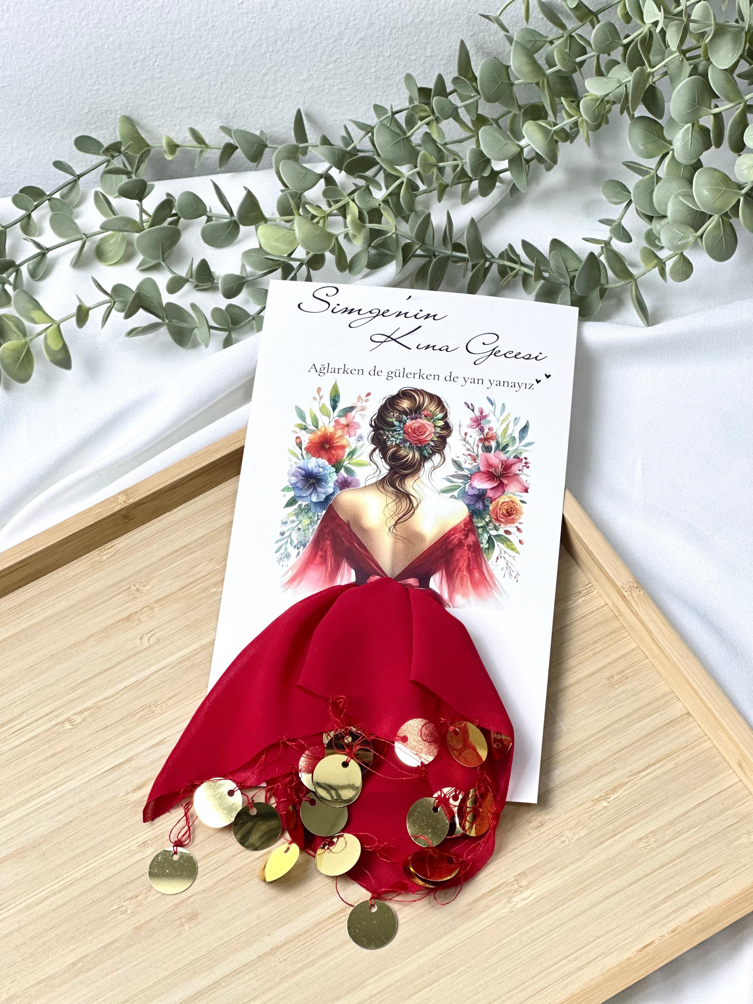Kartlı Şifon,Kına Mendili ( Halay Mendili )