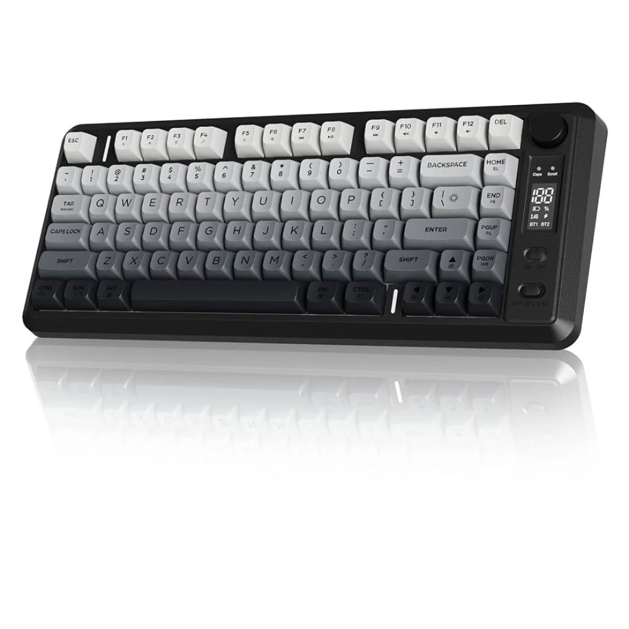 M75 Kablosuz Oyun Klavyesi | Çift Mod Bluetooth + 2.4GHz | OLED Ekran | RGB Aydınlatma