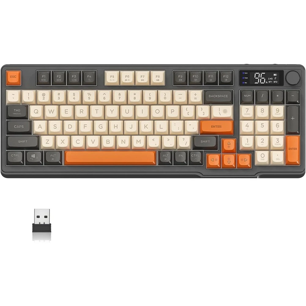 Ziyoulang M96 Shimmer Bluetooth/2.4g Kablosuz Klavye Işıklı USB Type-C Kablolu