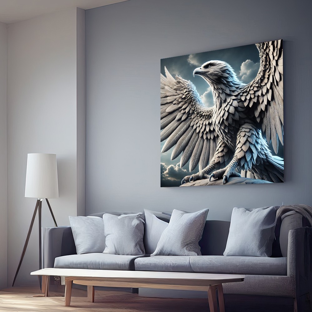 Kartal Temalı Modern Cam Tablo