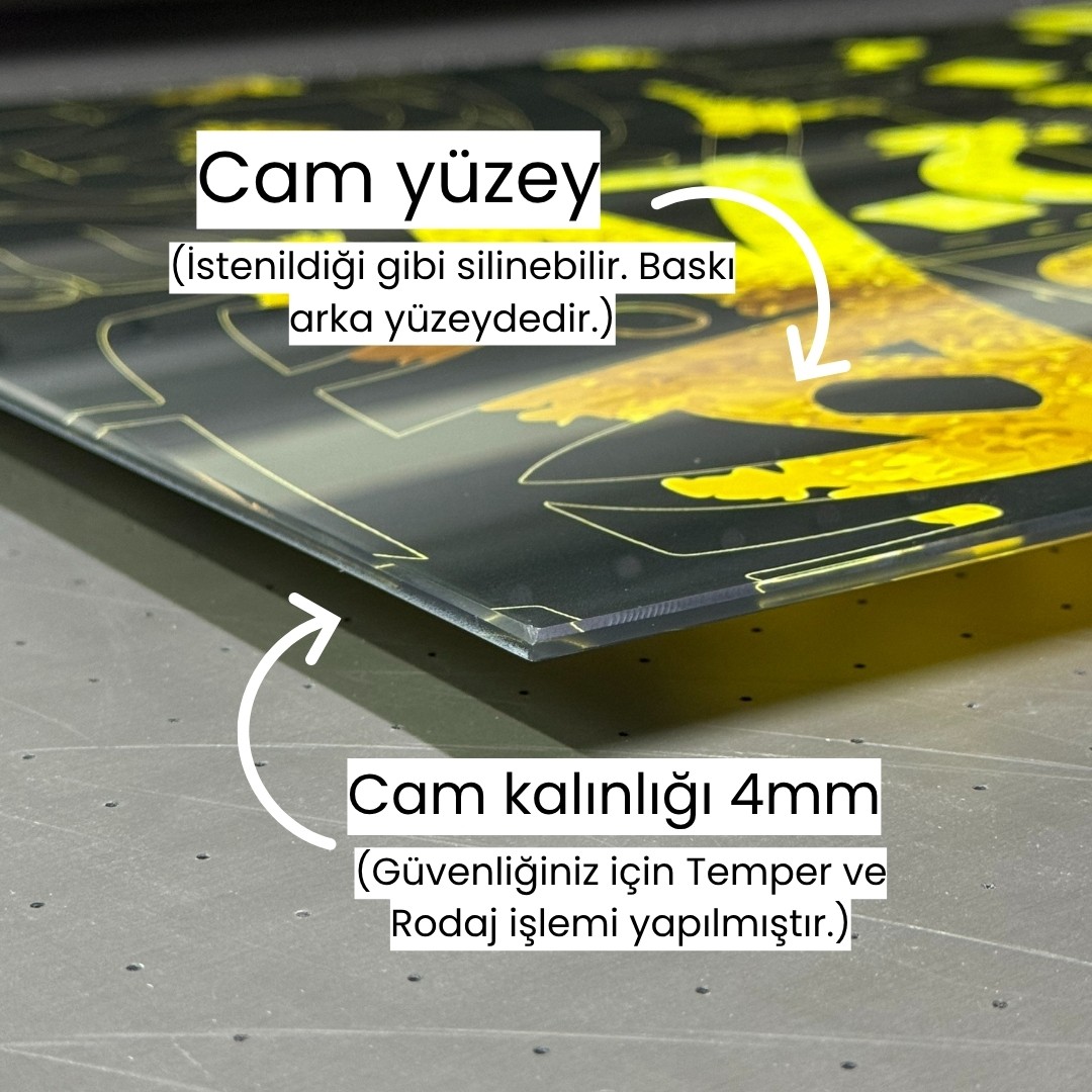 Epoksi Nehir Desenli Cam Duvar Saati