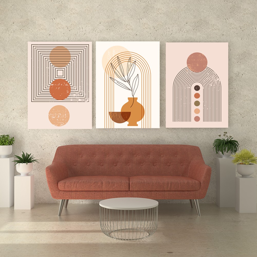 Bohem Modern Cam Tablo 3’lü Set