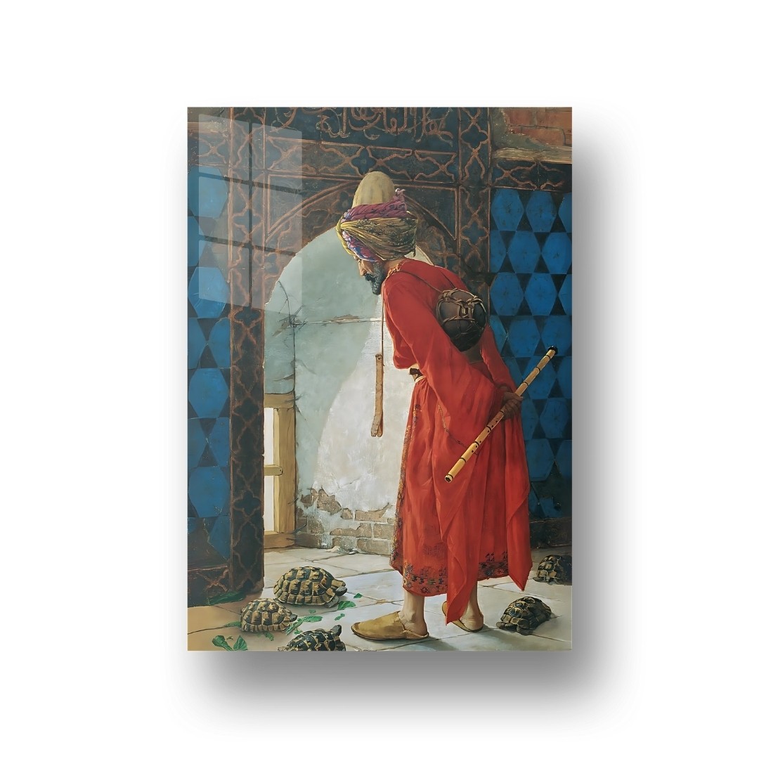 Osman Hamdi Bey Kaplumbağa Terbiyecisi Cam Tablo