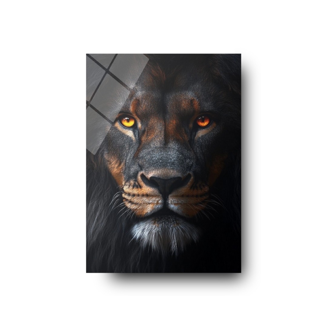 Aslan Portresi Cam Tablo