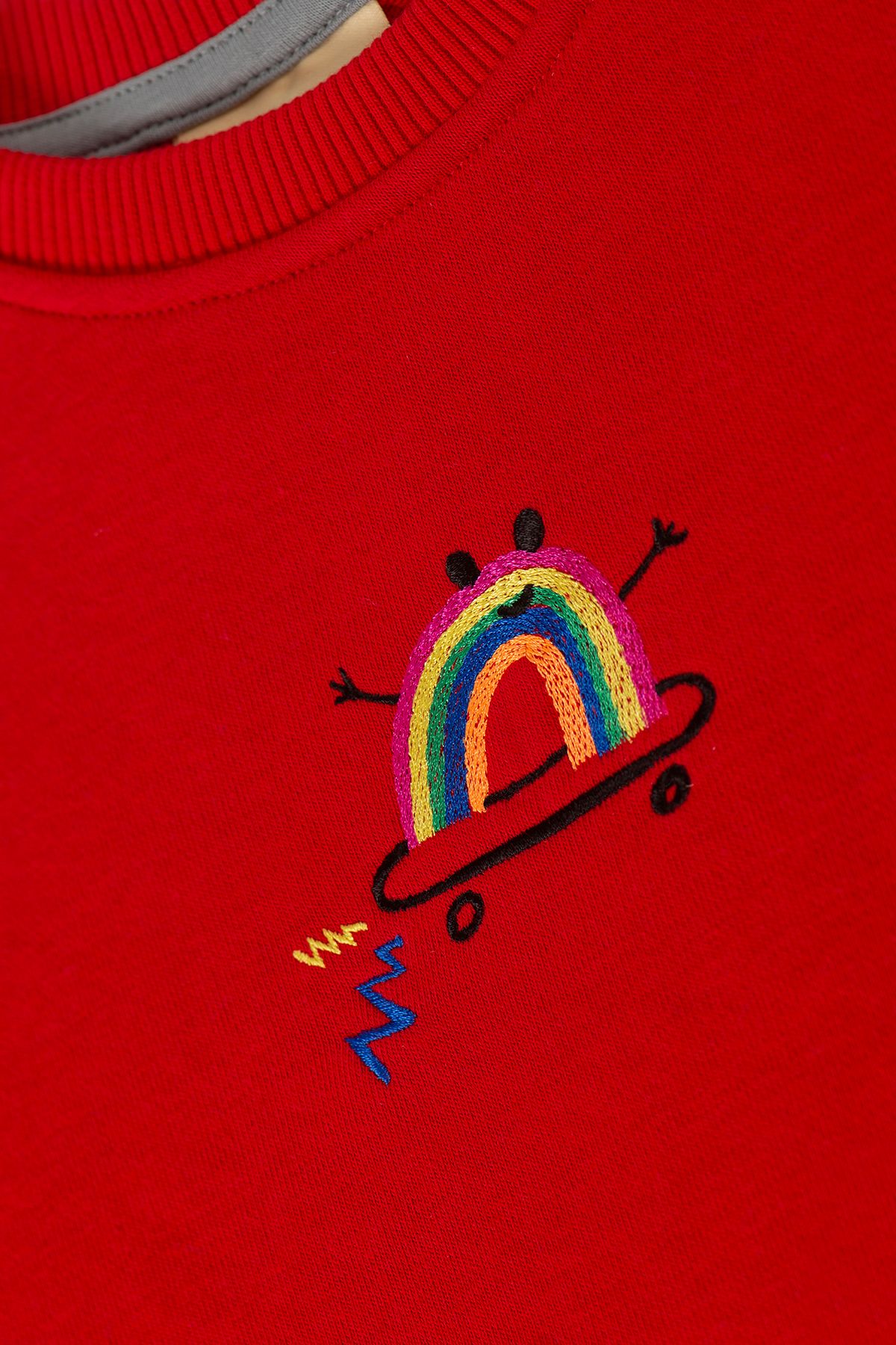 Happy Rainbow Sweatshirt Pair - Red