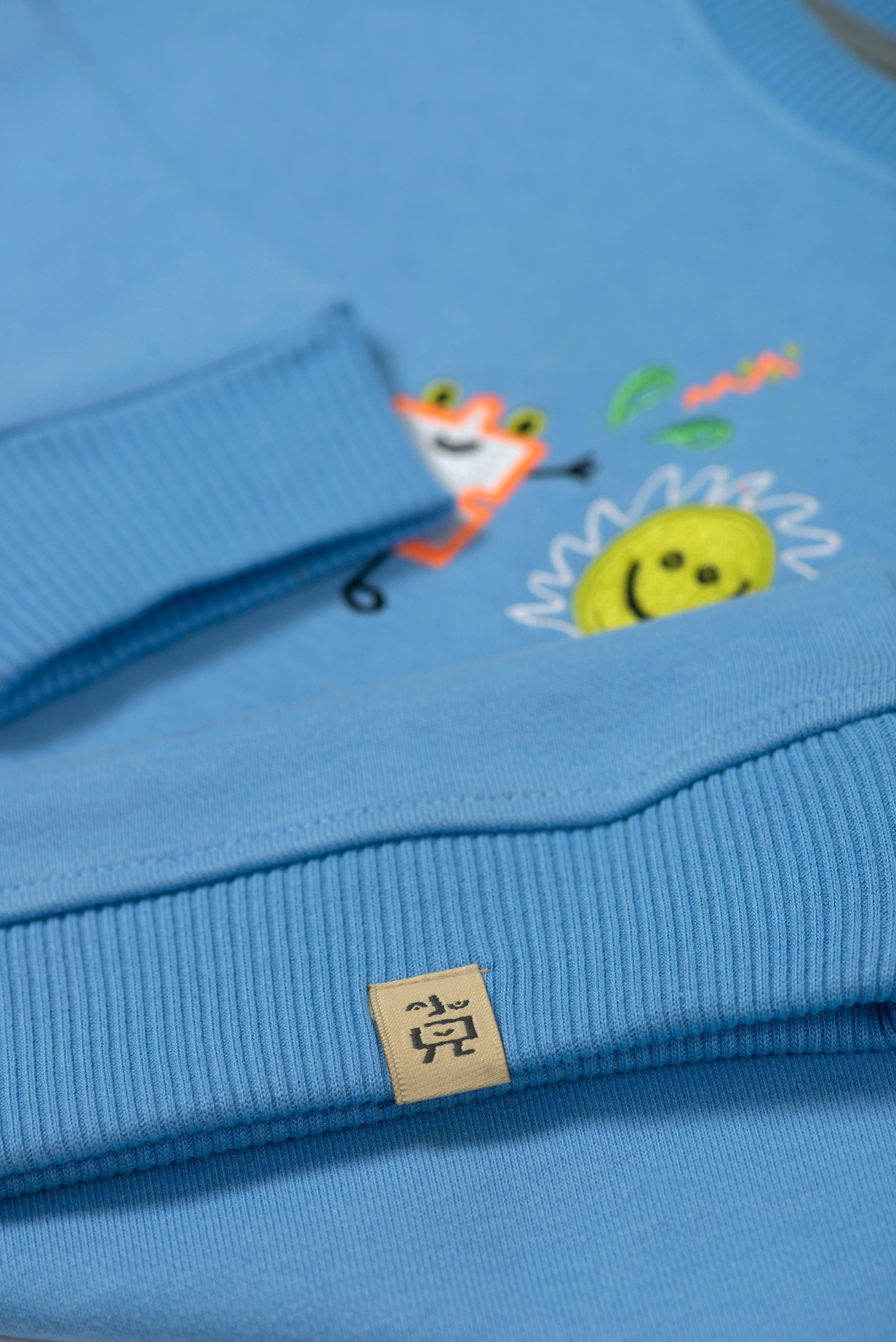 Happy Puzzle Sweatshirt Pair - Blue (Orange Cord)