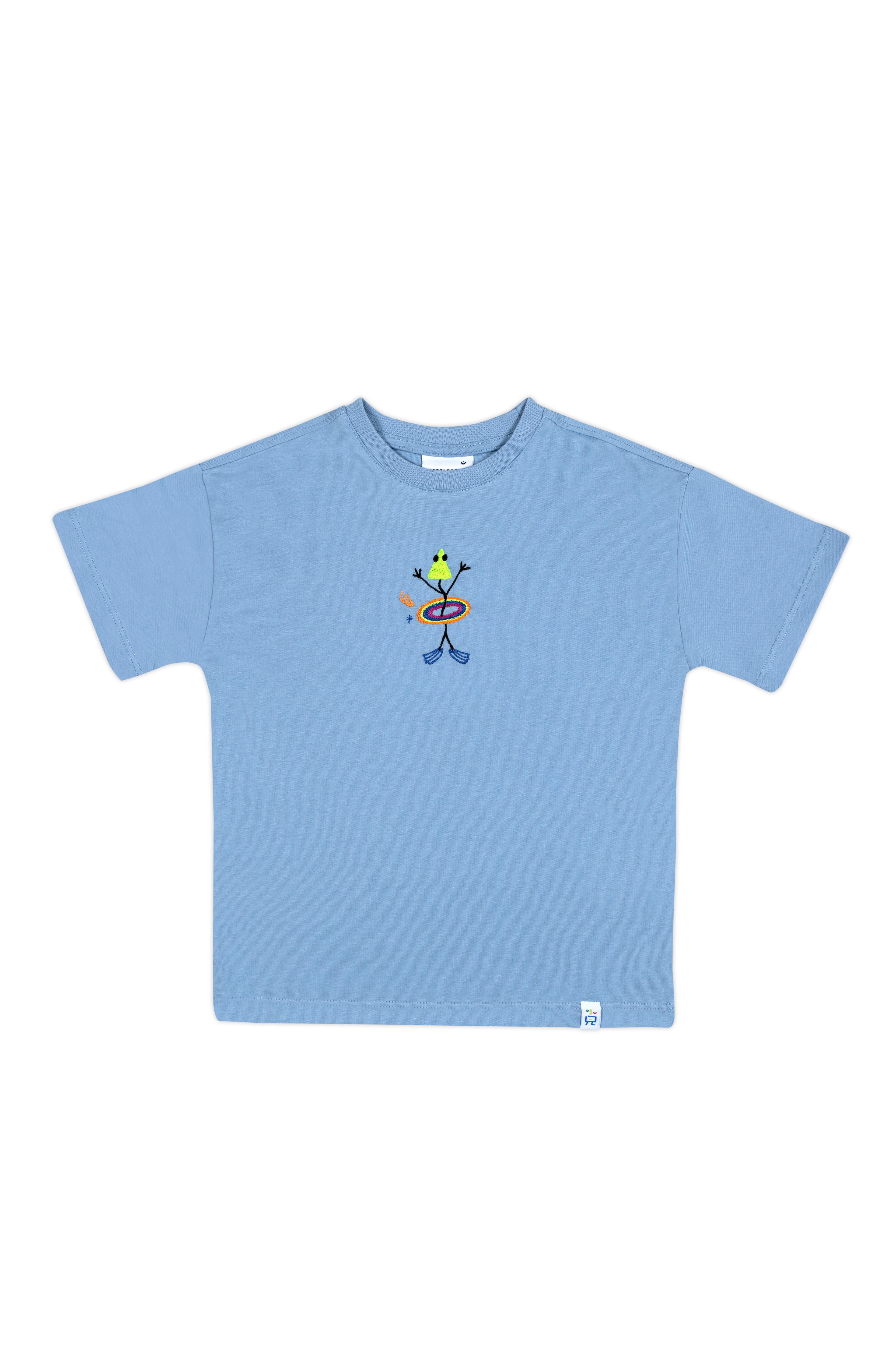 Hula Hoop Diving Oversize T-Shirt_Blue