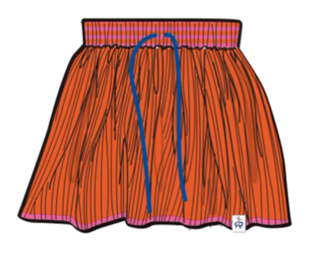 Striped Triko Etek - Turuncu