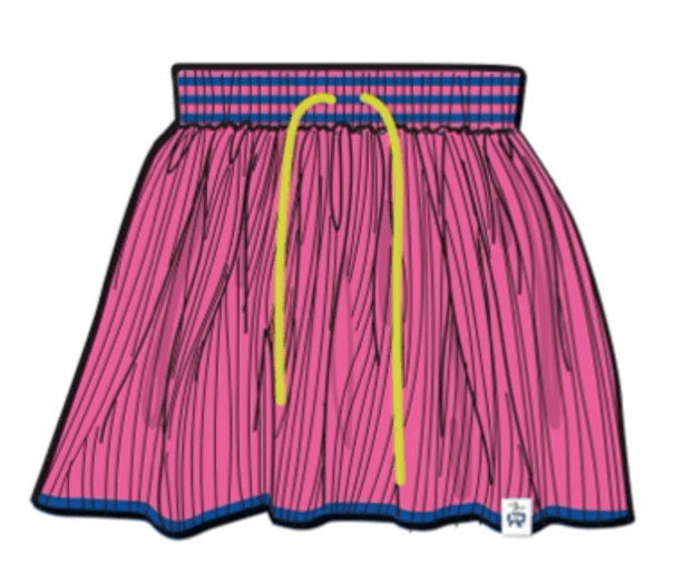 Striped Triko Etek - Pembe
