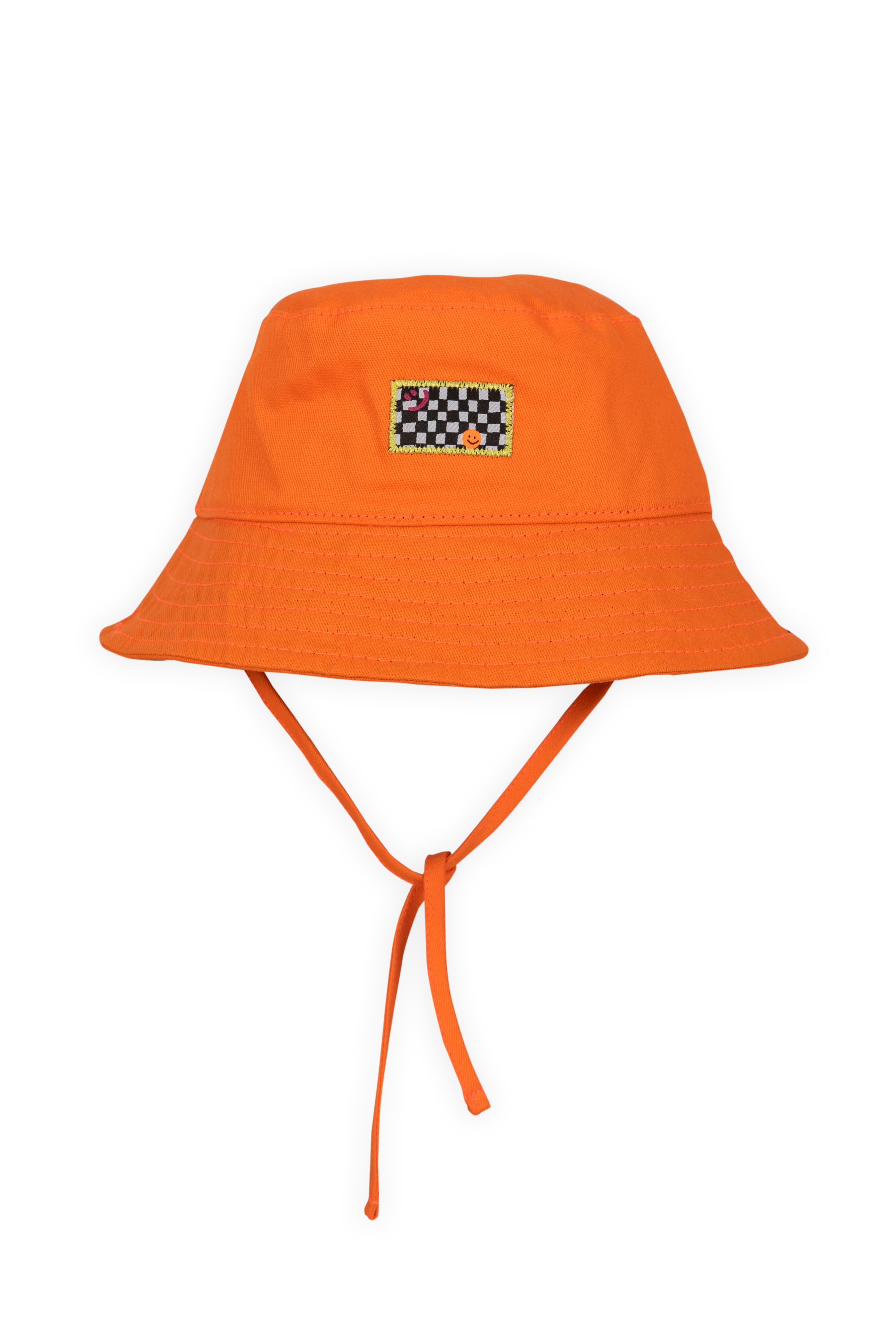 Happy Face Bucket Hat - Orange / 52 Cm