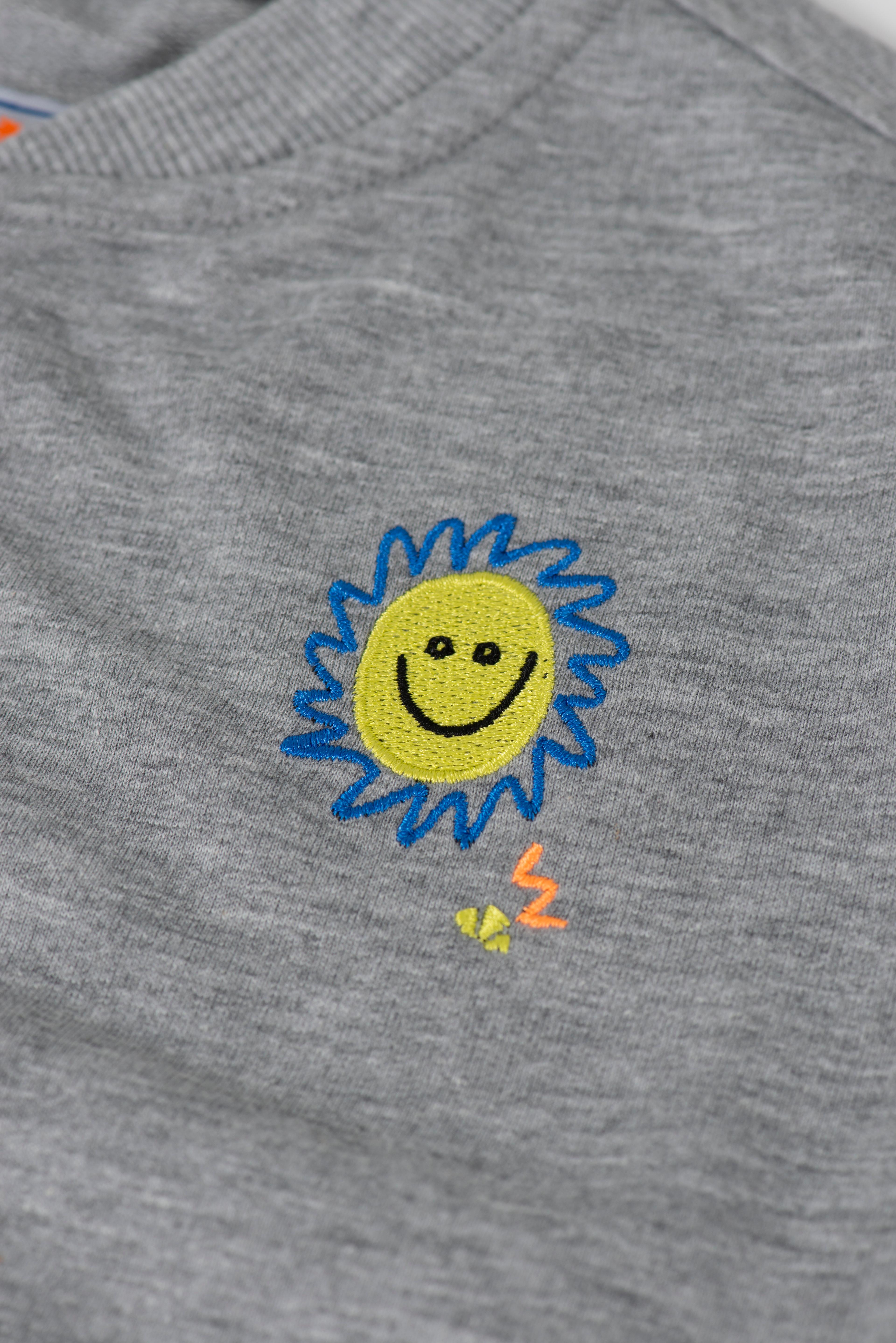 Happy Sun Zipped Sweatshirt - Gray