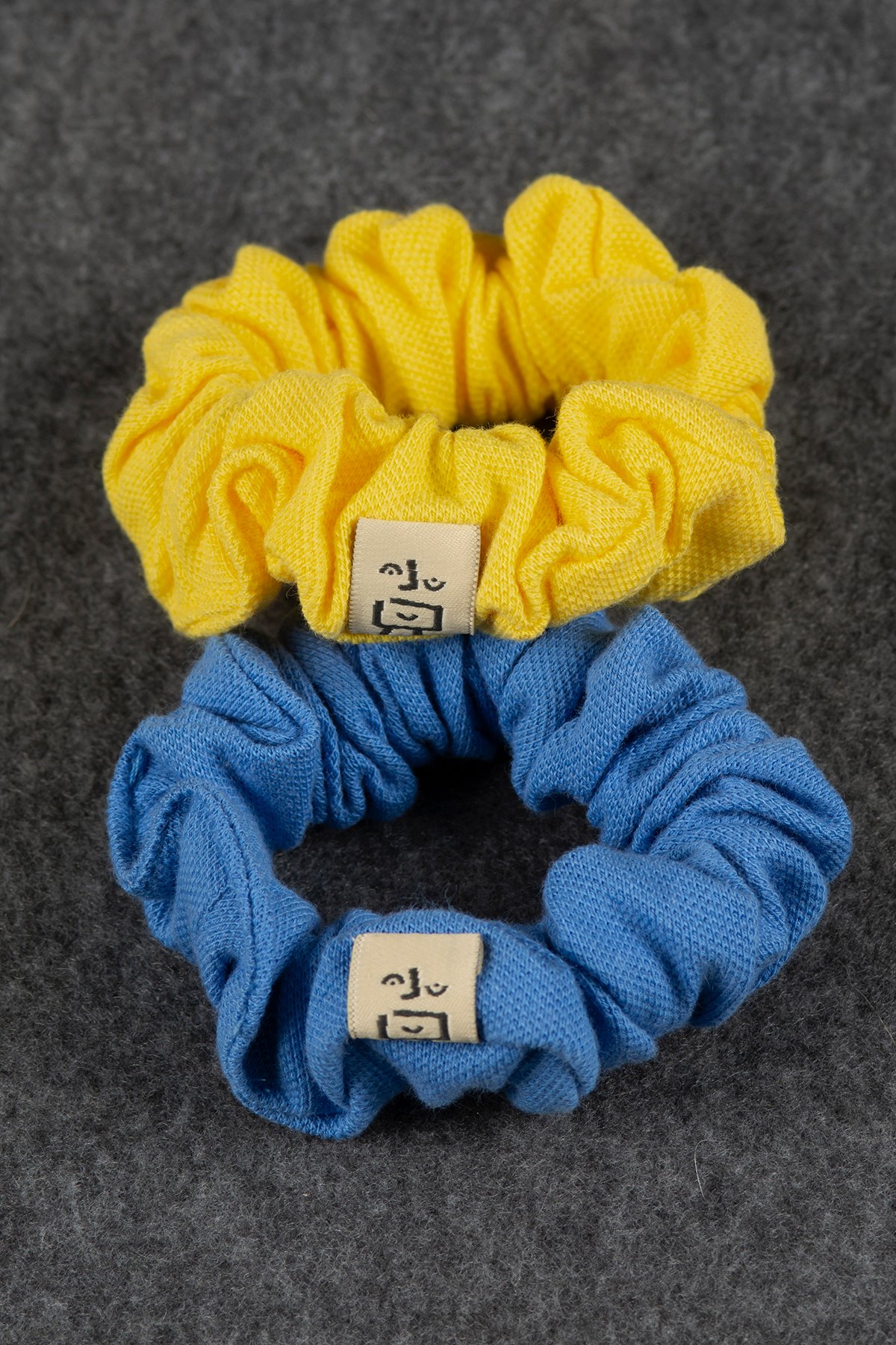 Yellow - Blue Scrunchies