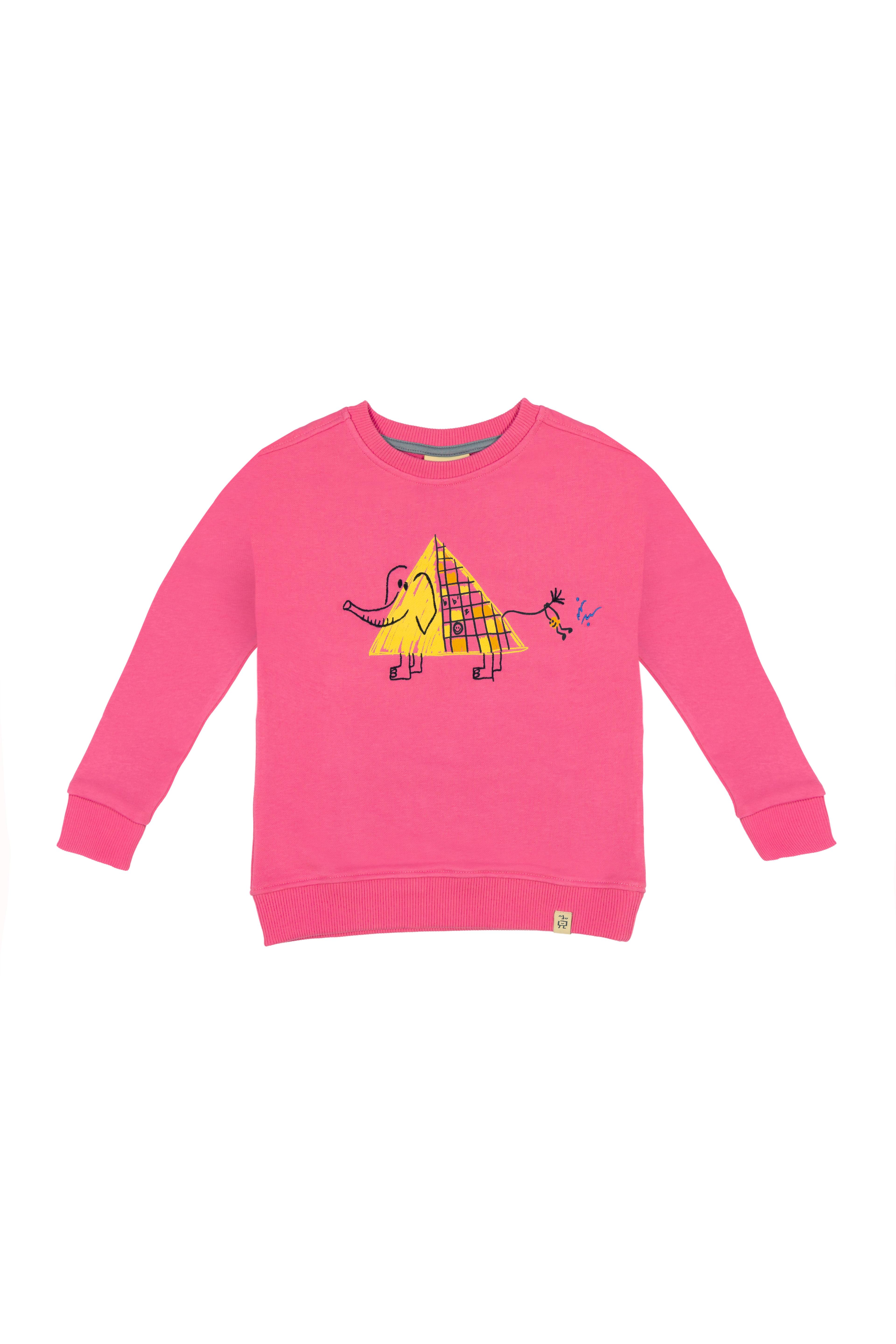 Elephant Ride Sweatshirt - Pink