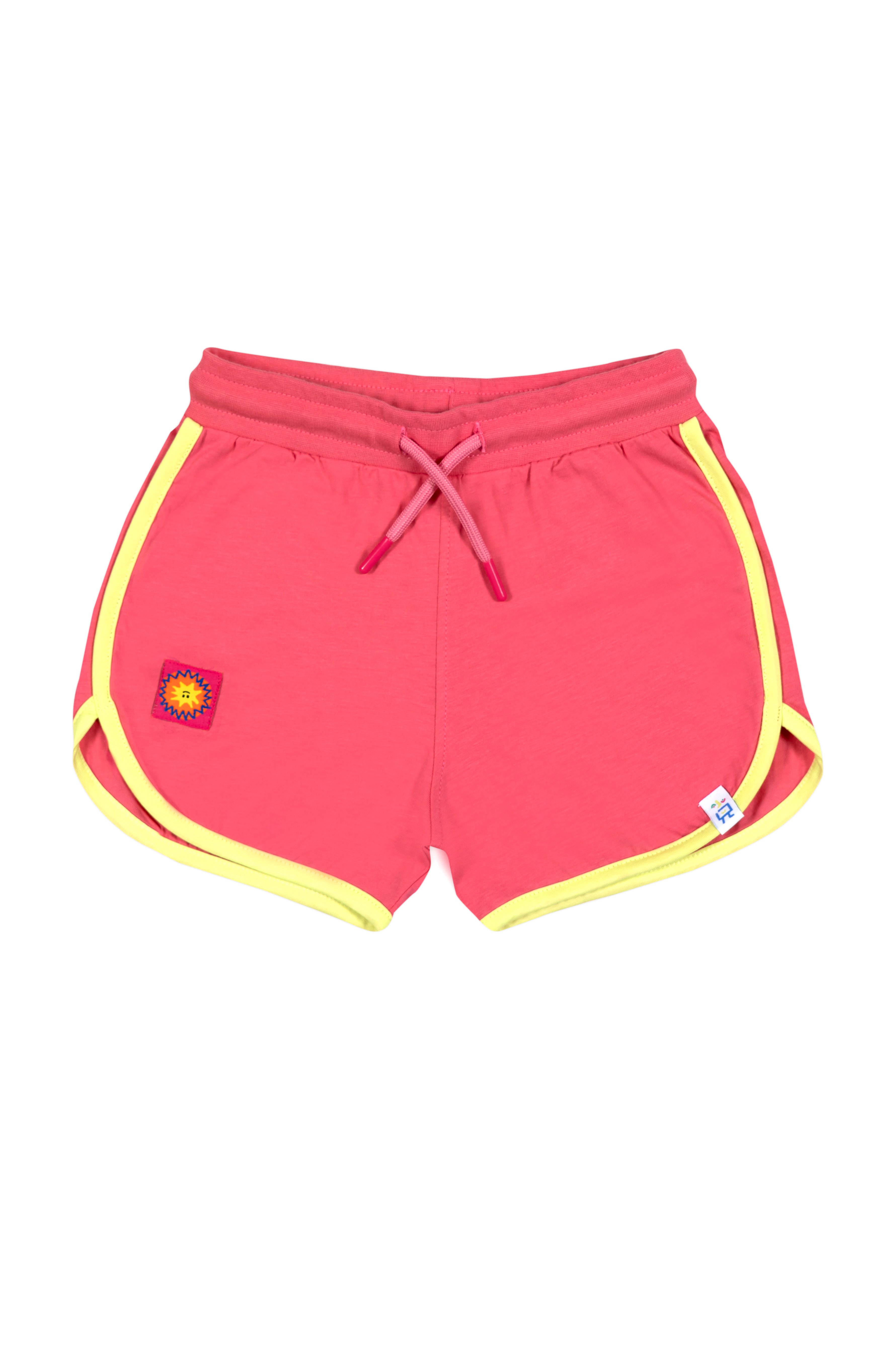 Retro Shorts - Pink with Lime Trim