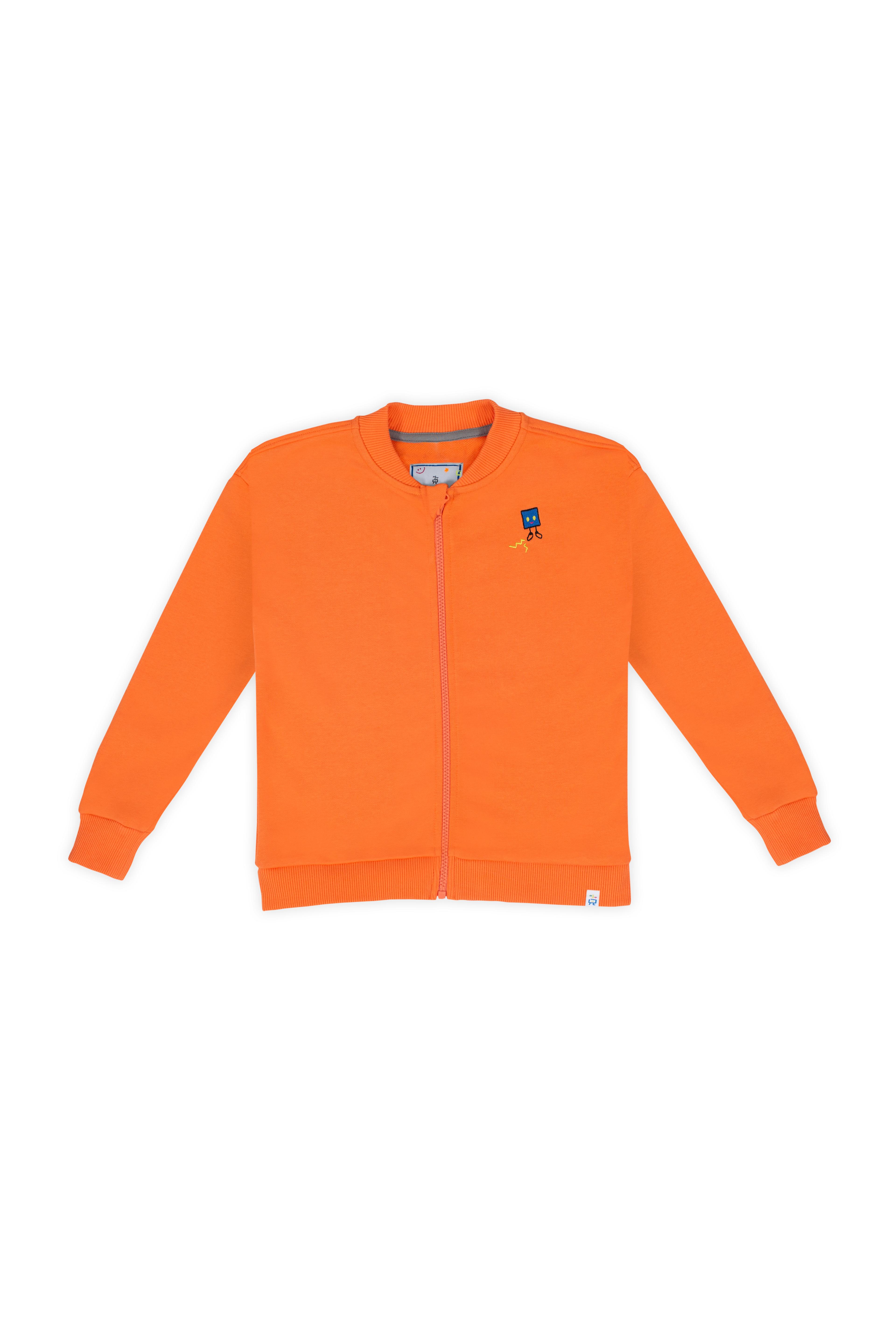 Cool Square Zipped Sweatshirt - Orange