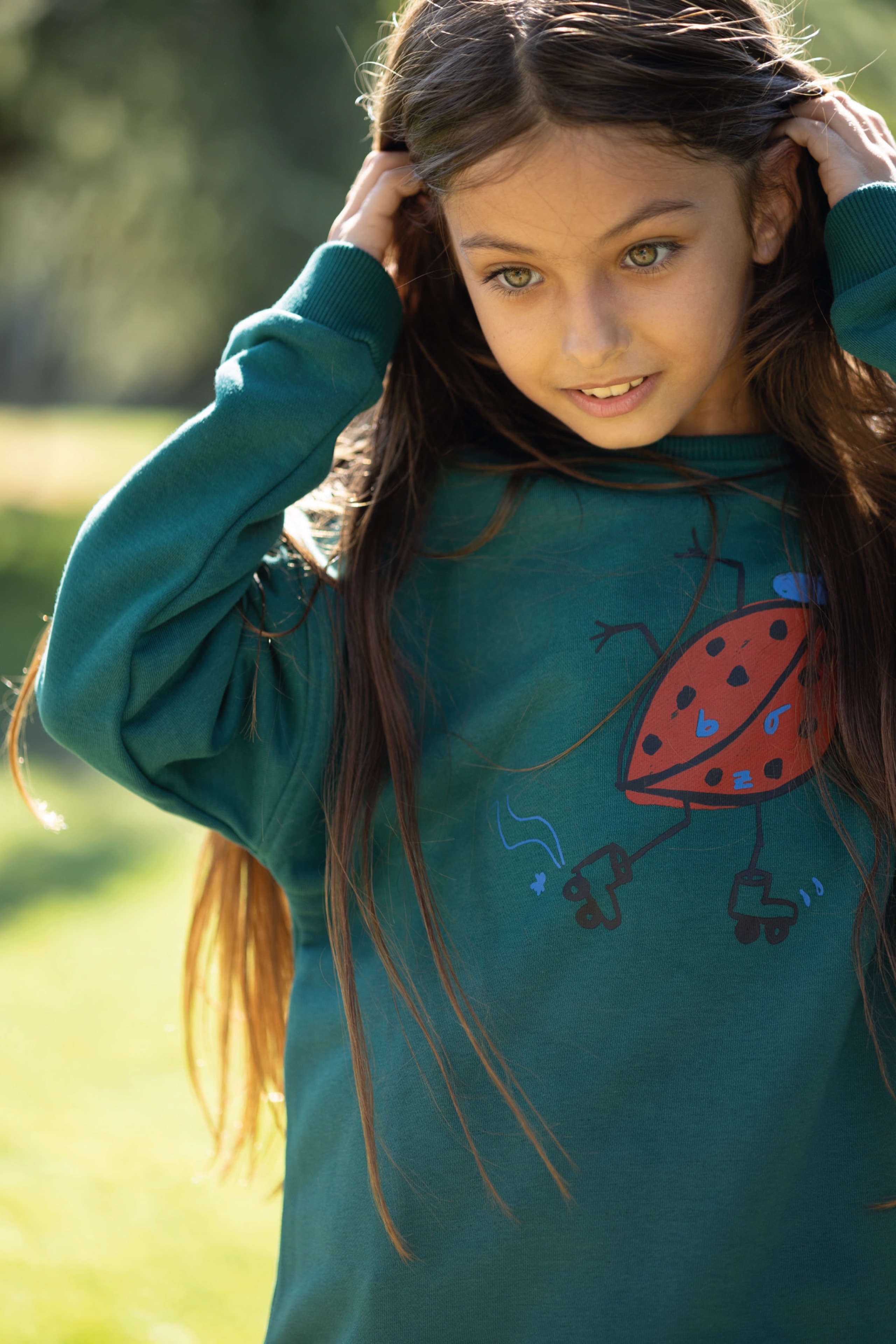 Lady Beetle Sweatshirt - Koyu Yeşil