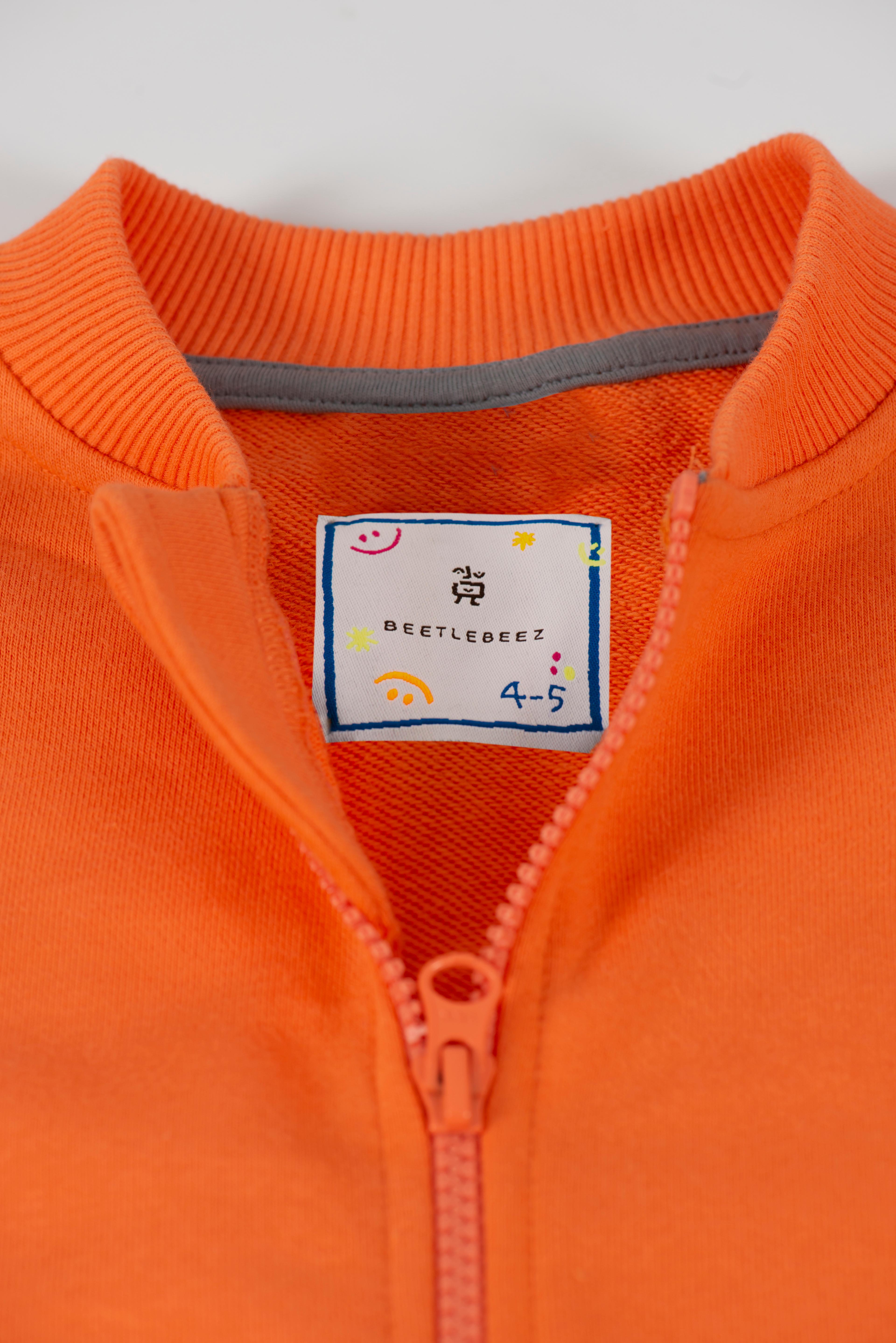 Cool Square Zipped Sweatshirt - Orange