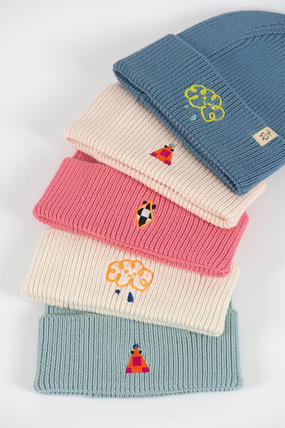 Yellow Cloud Beanie - Blue