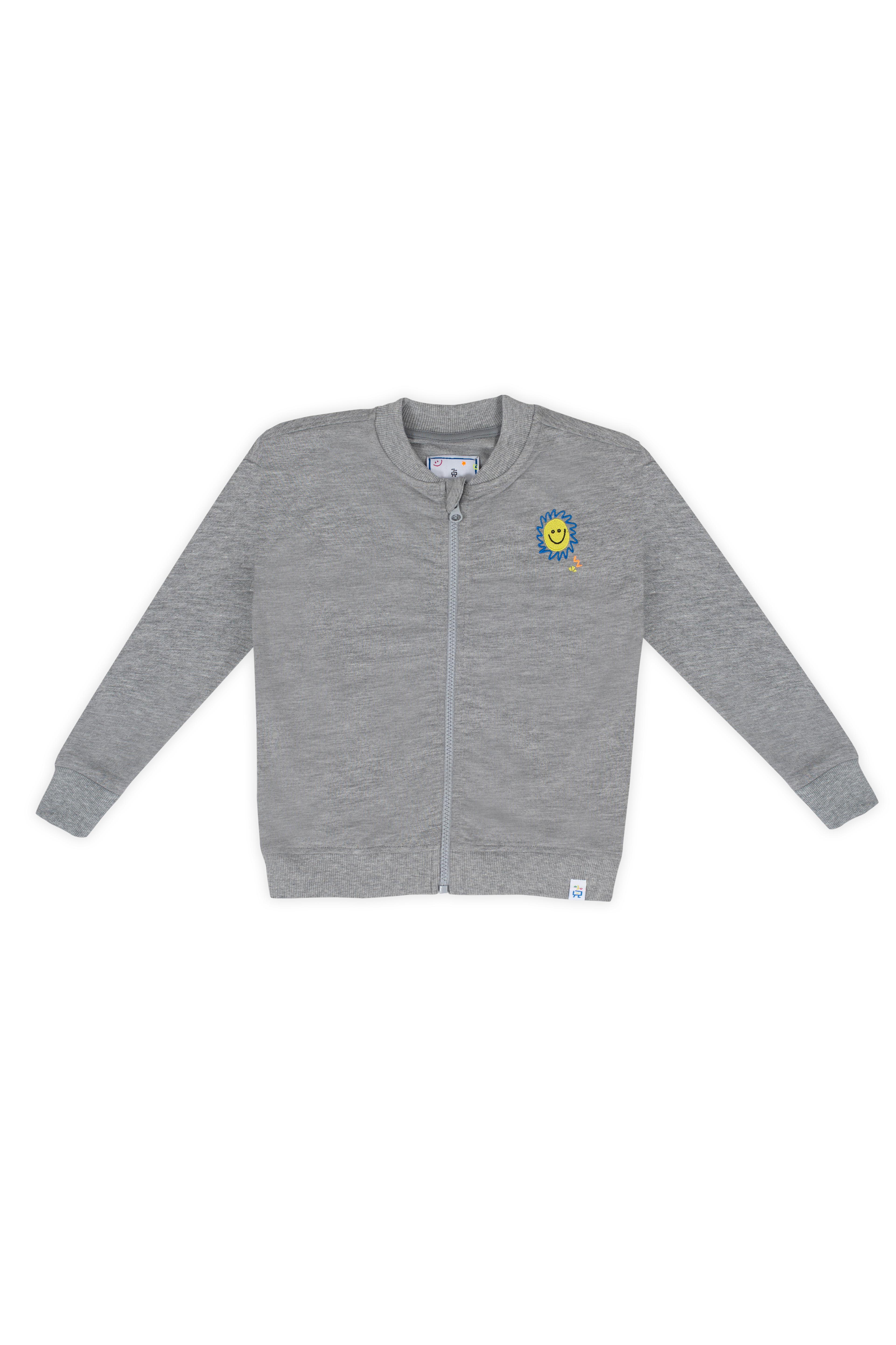 Happy Sun Zipped Sweatshirt - Gray