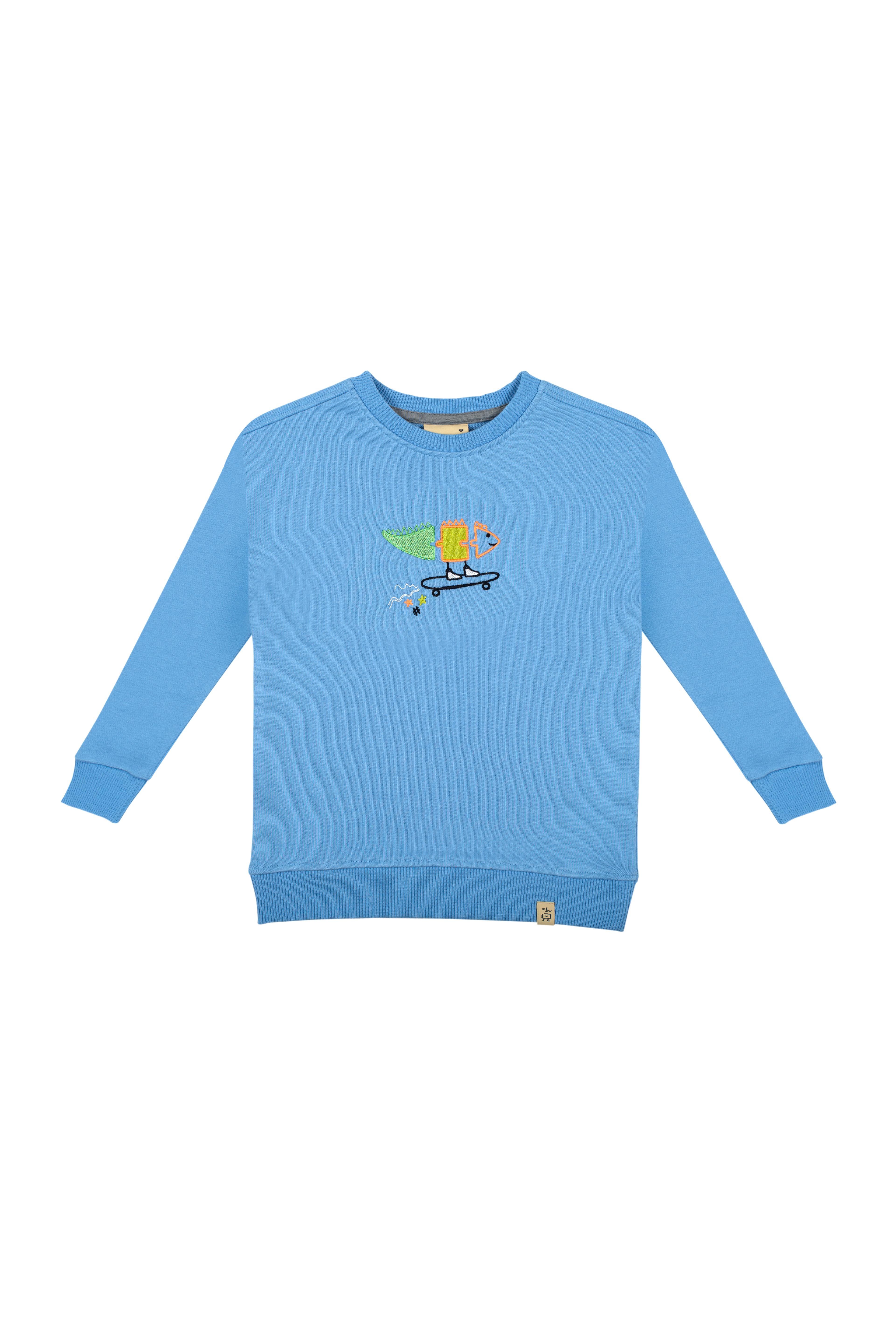 Drive Me Baby Sweatshirt Pair - Blue (Orange Cord)