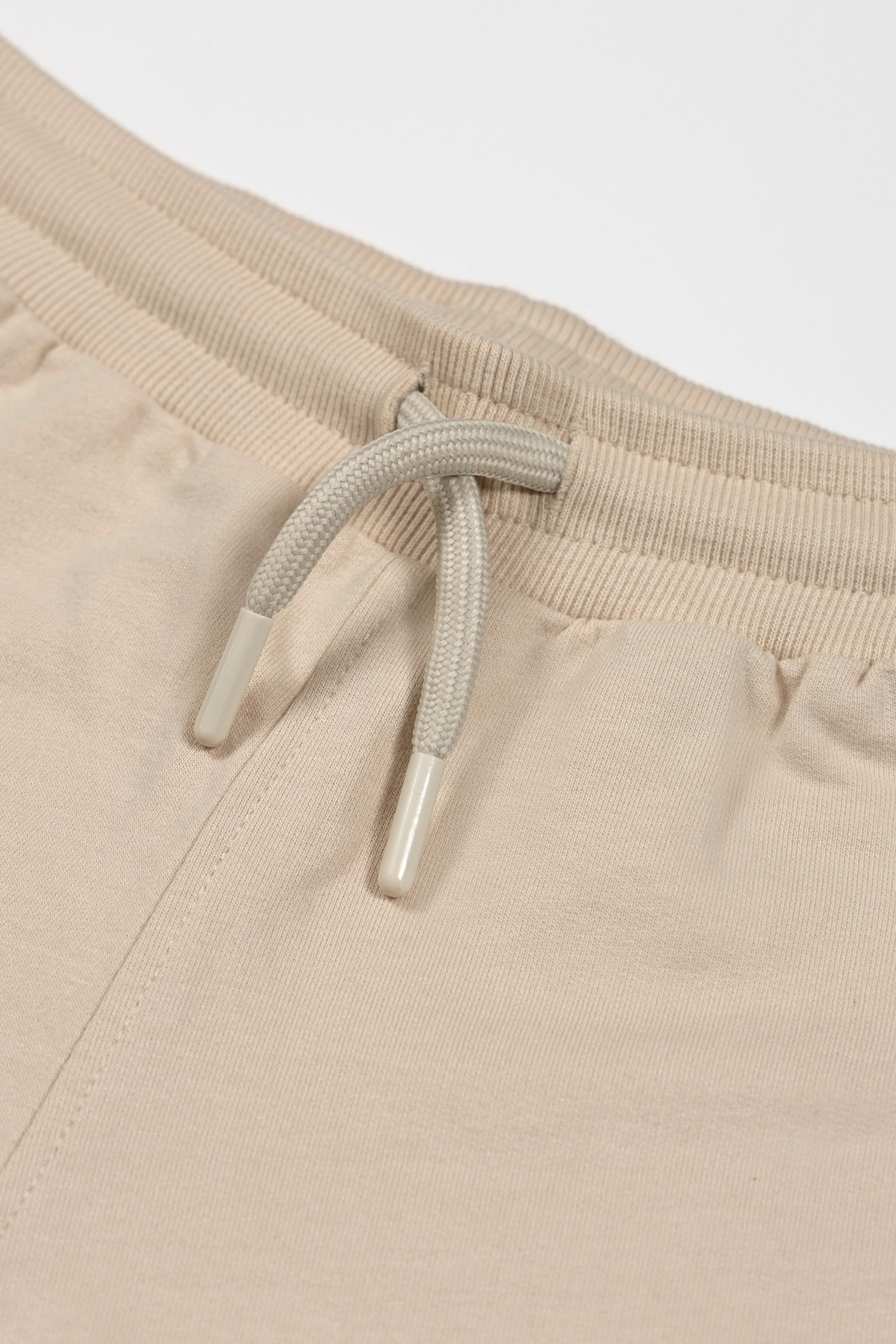 Retro Shorts - Beige with Blue Trim