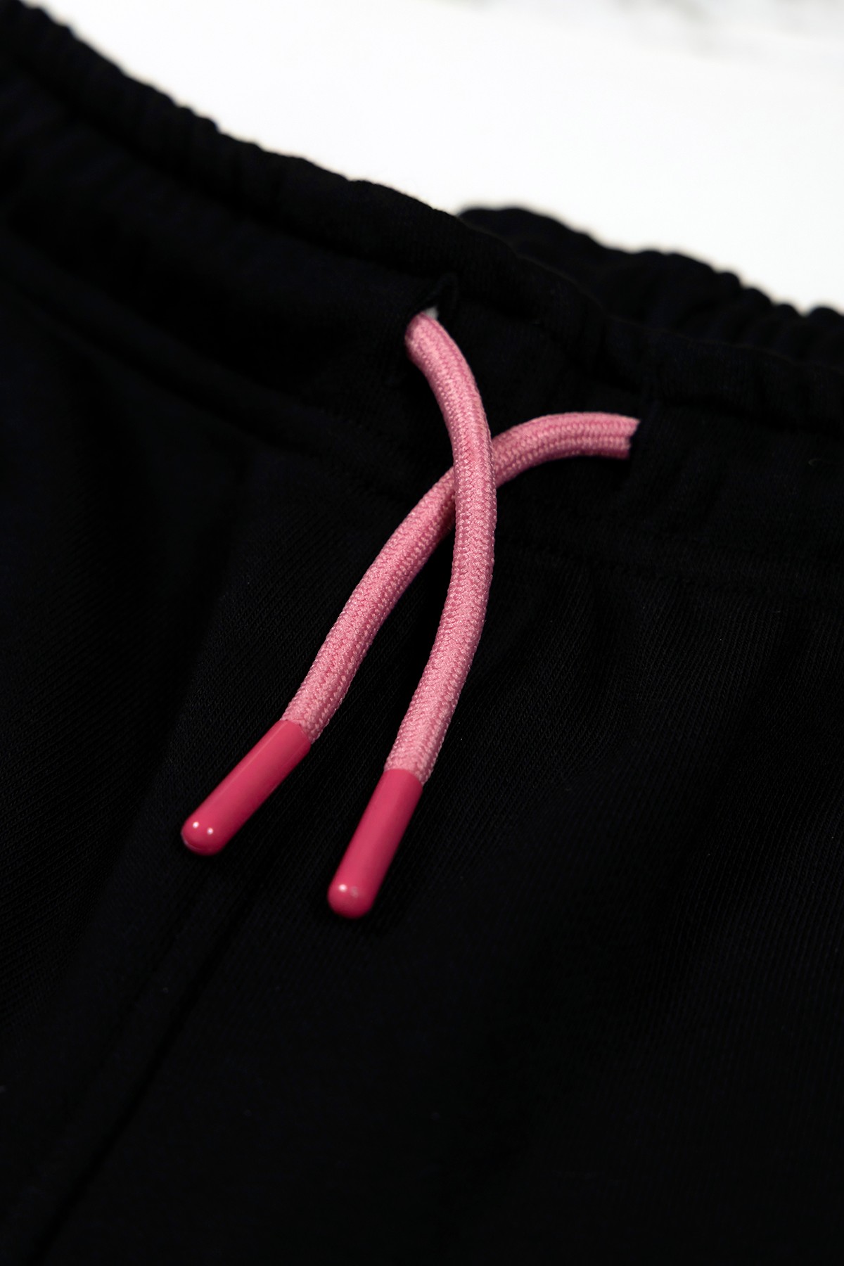 Funny Pink Monster Jogger Eşofman Altı - Siyah (Pembe Kordonlu)