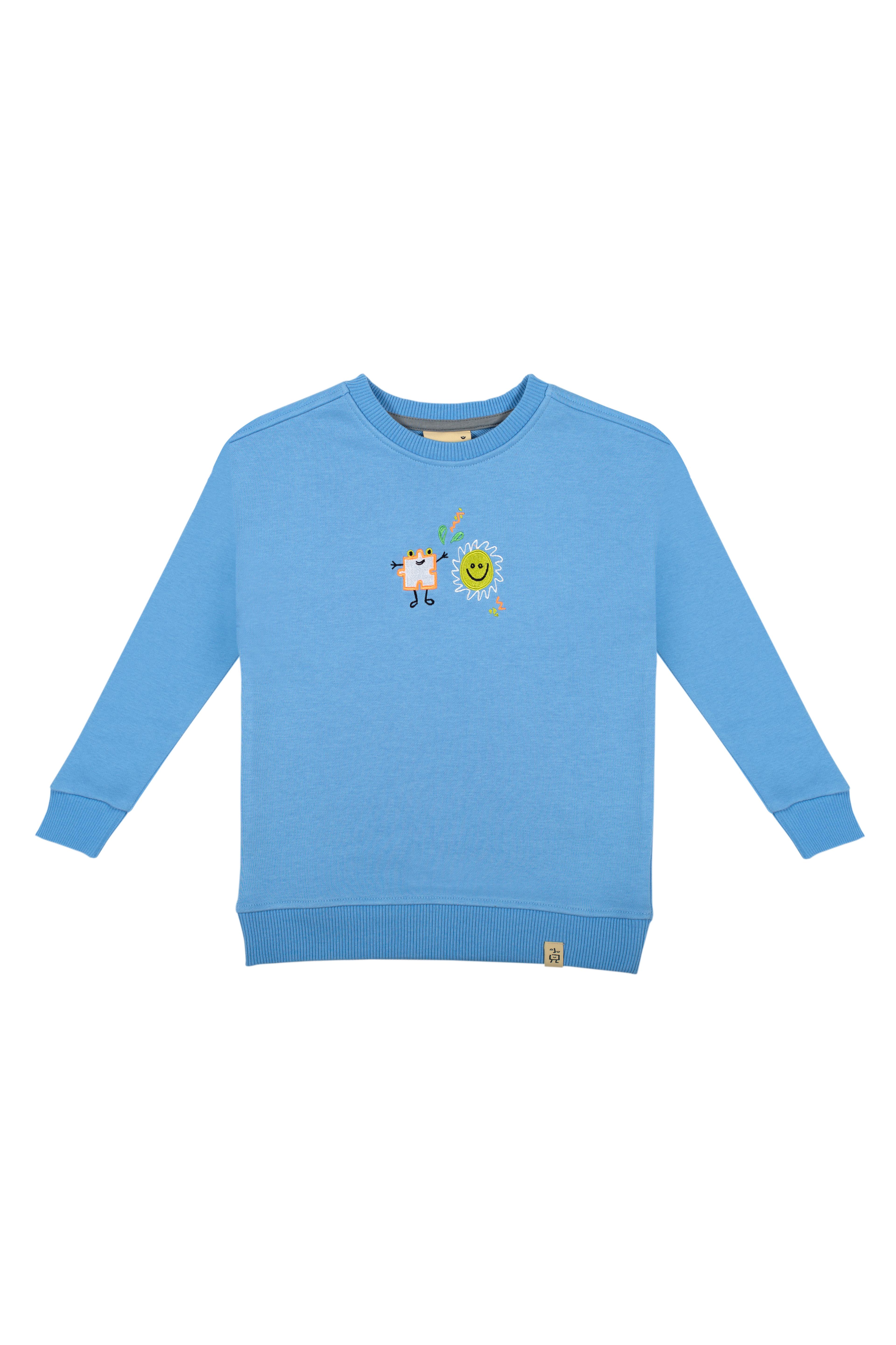 Happy Puzzle Sweatshirt Pair - Blue (Orange Cord)