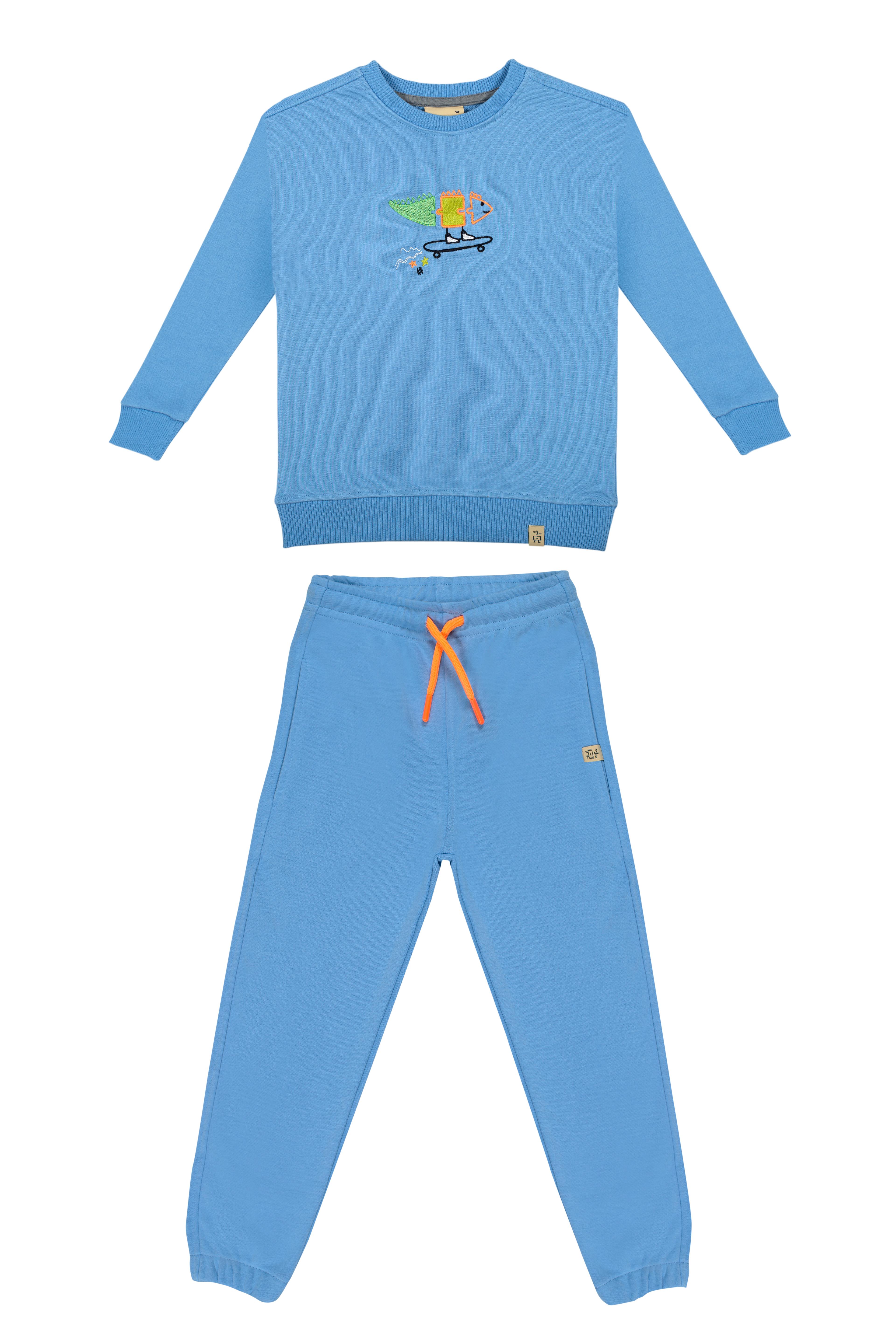 Drive Me Baby Sweatshirt Pair - Blue (Orange Cord)