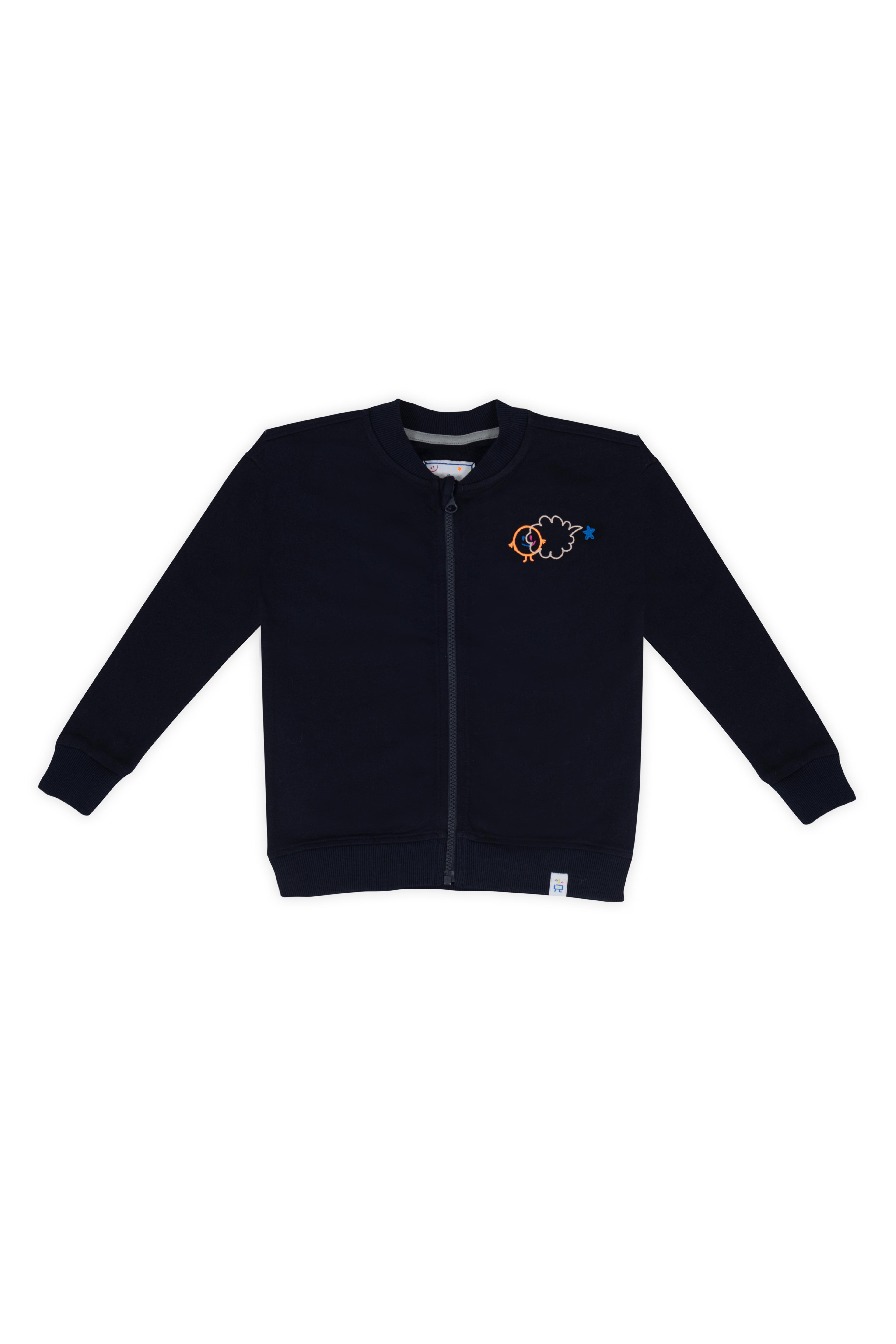 Fill In The Blank Zipped Sweatshirt - Navy Blue