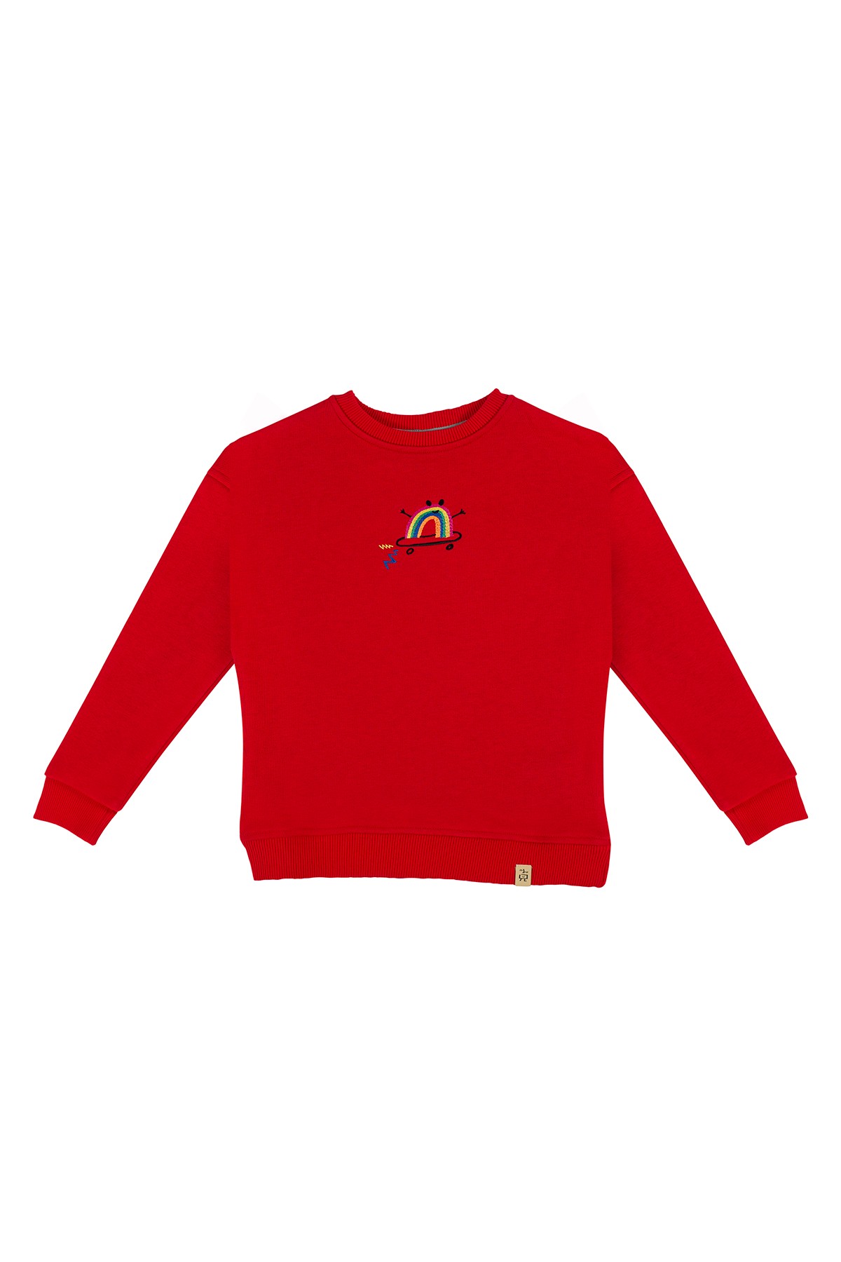 Happy Rainbow Sweatshirt Pair - Red