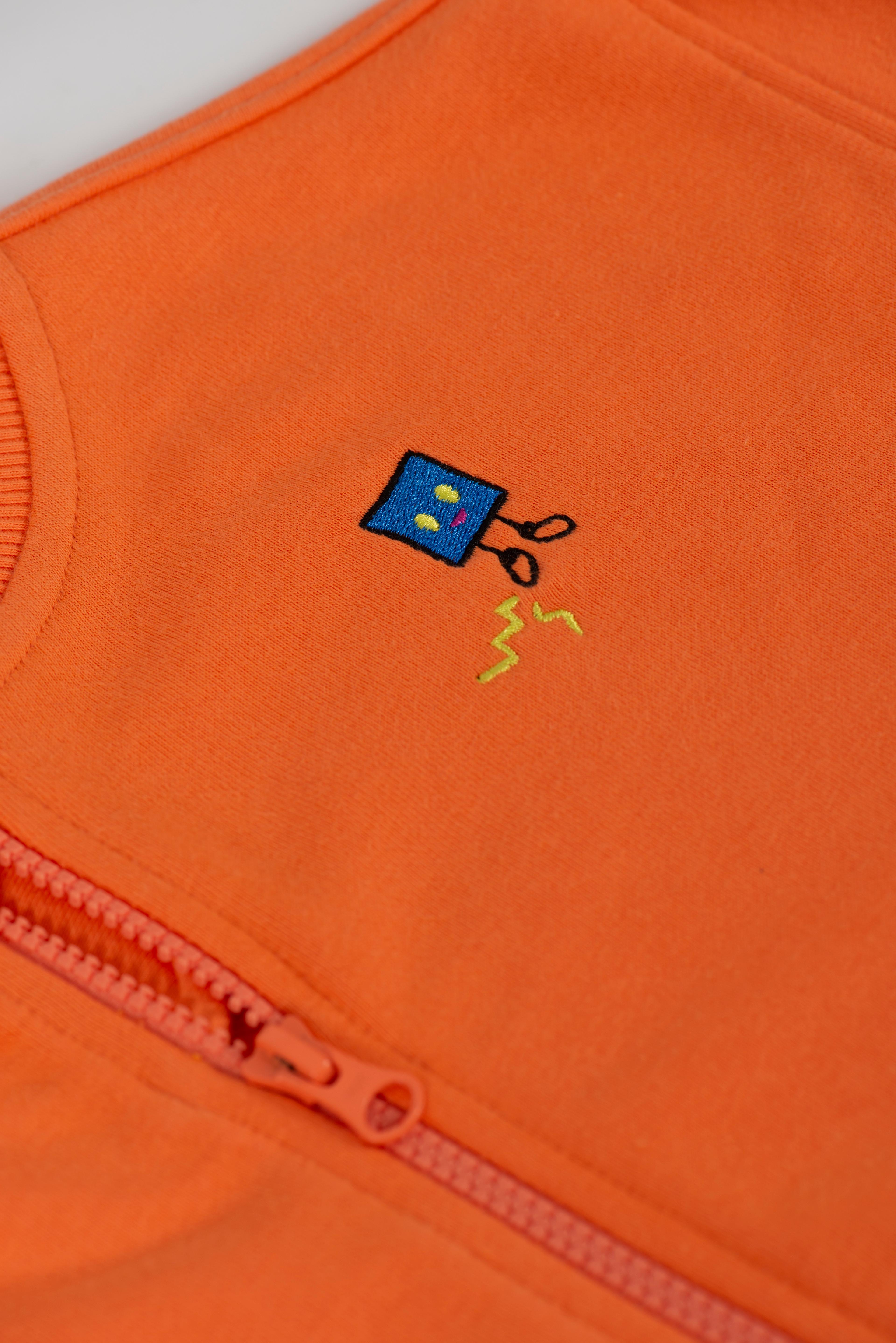 Cool Square Zipped Sweatshirt - Orange